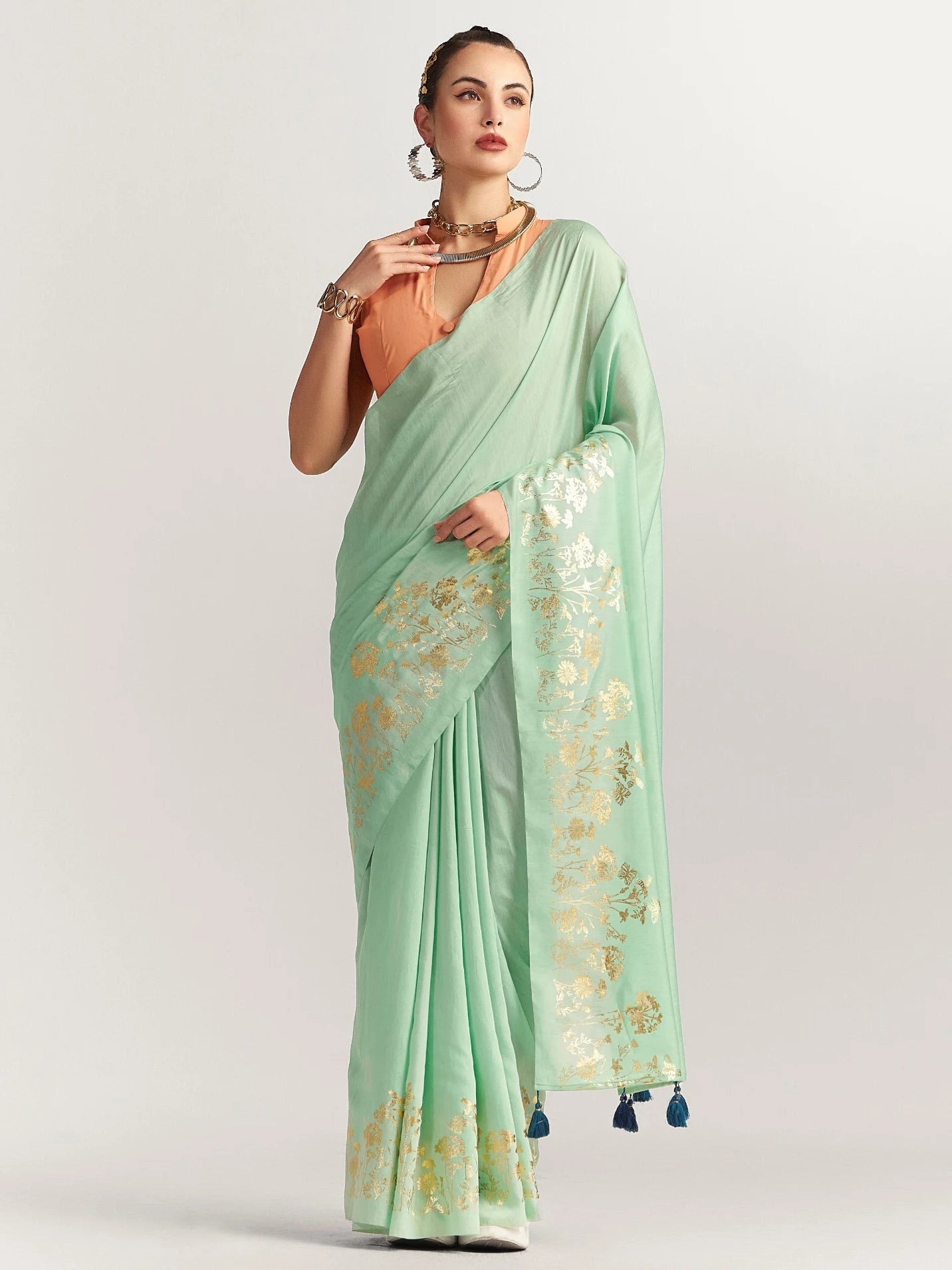 PERI PERI BUTTERFLY FOIL SAREE WITH BLOUSE