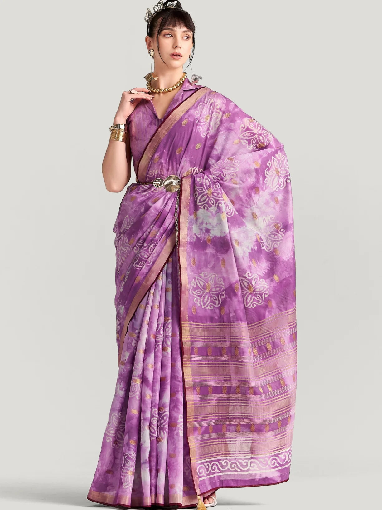 ORGANZA FEEZY DAISY SAREE WITH BLOUSE