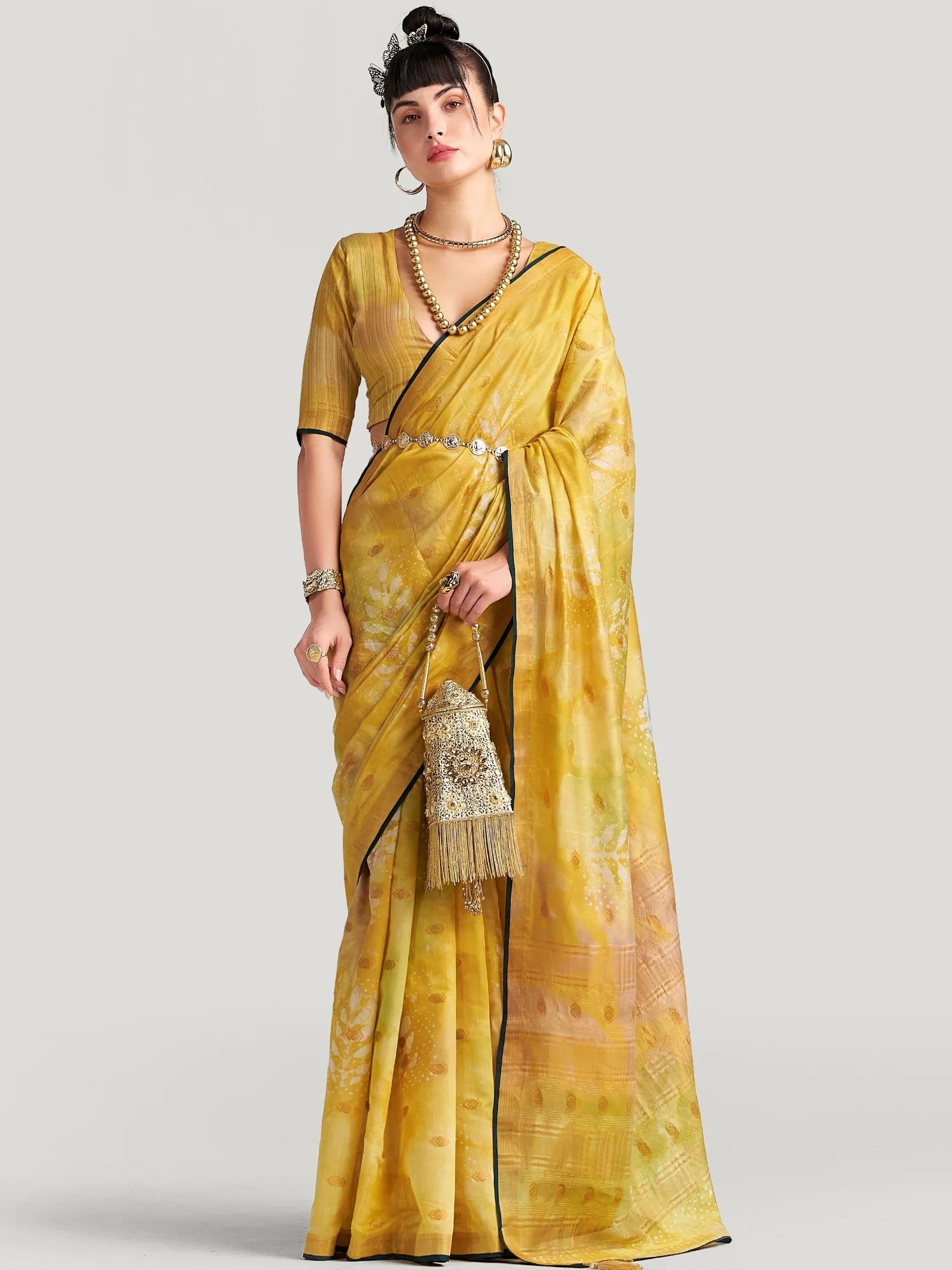 ORGANZA FEEZY DAISY SAREE WITH BLOUSE