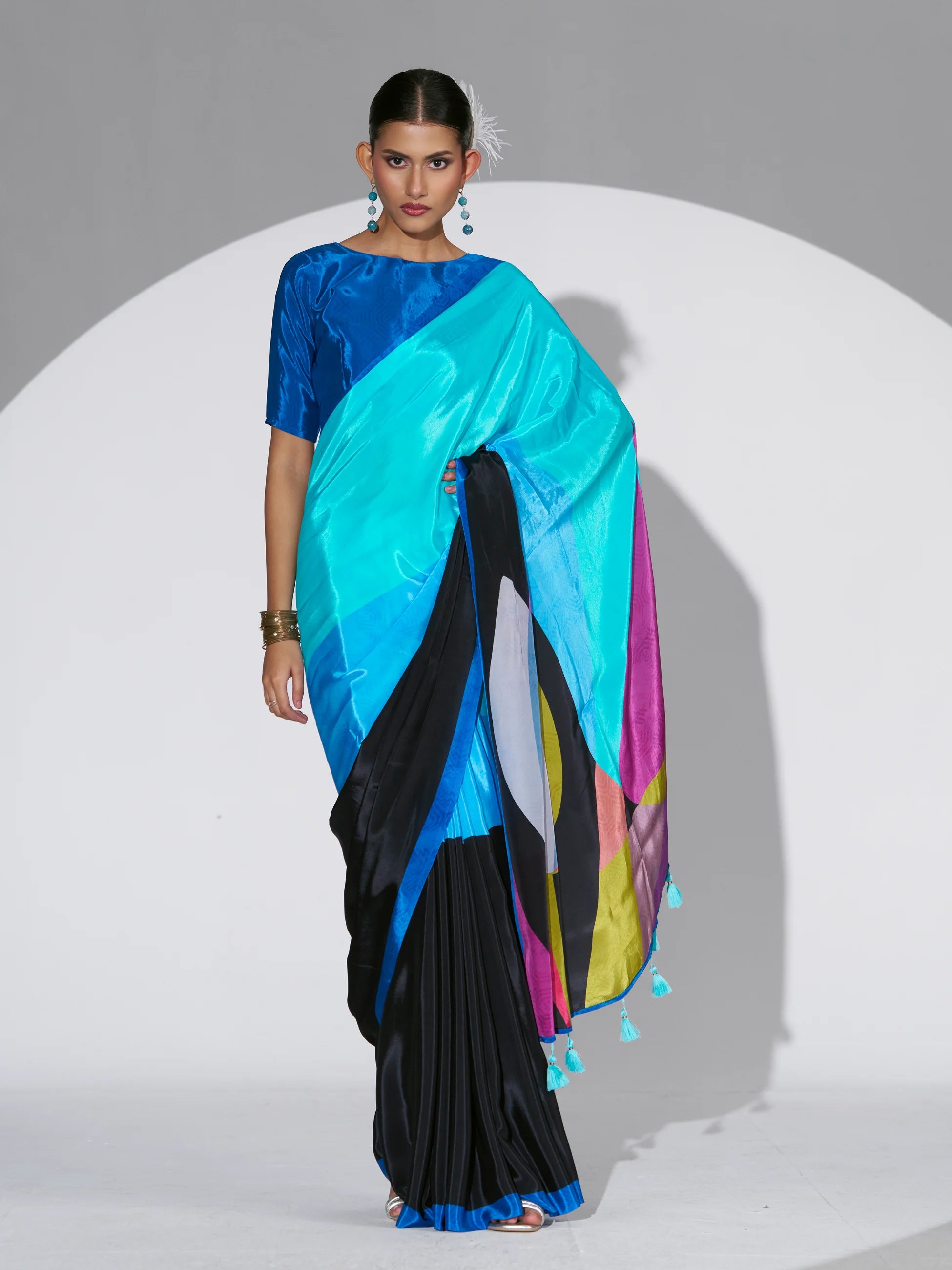 NATURAL CRAPE DIGITAL PRINTED SAREE