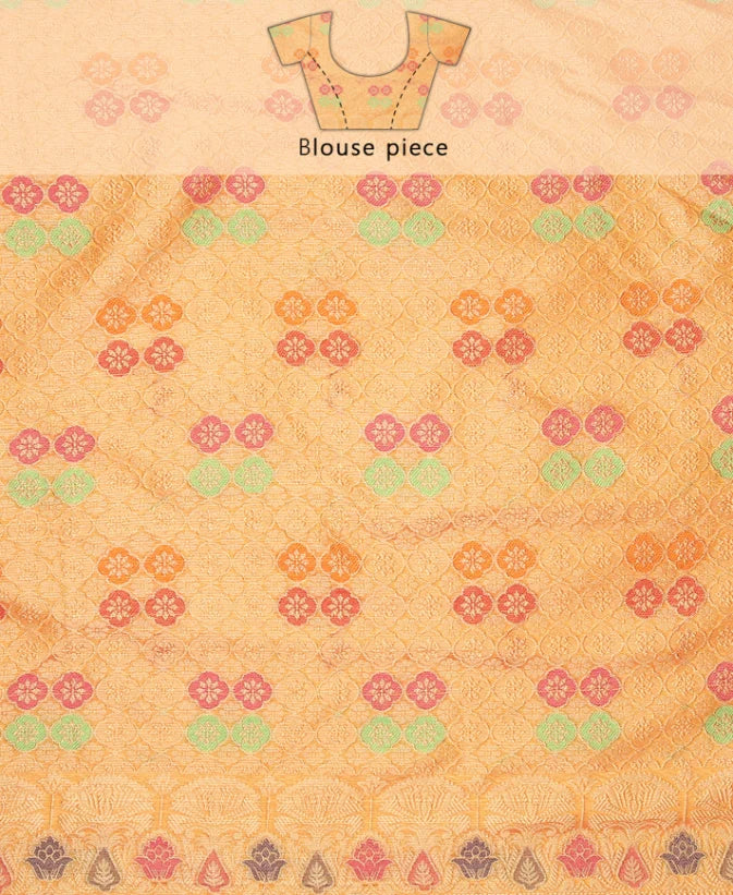 YELLOW SILK VICTORIA SAREE