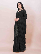 BLACK FIGARO LIVA SAREE WITH WEAVED SEQUENCE