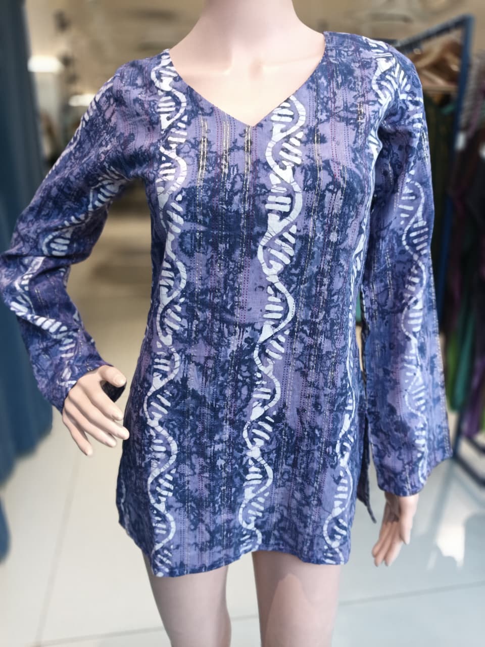 DUNGRANI HANDCRAFTED PURPLE NR GOLD BATIK DRESS