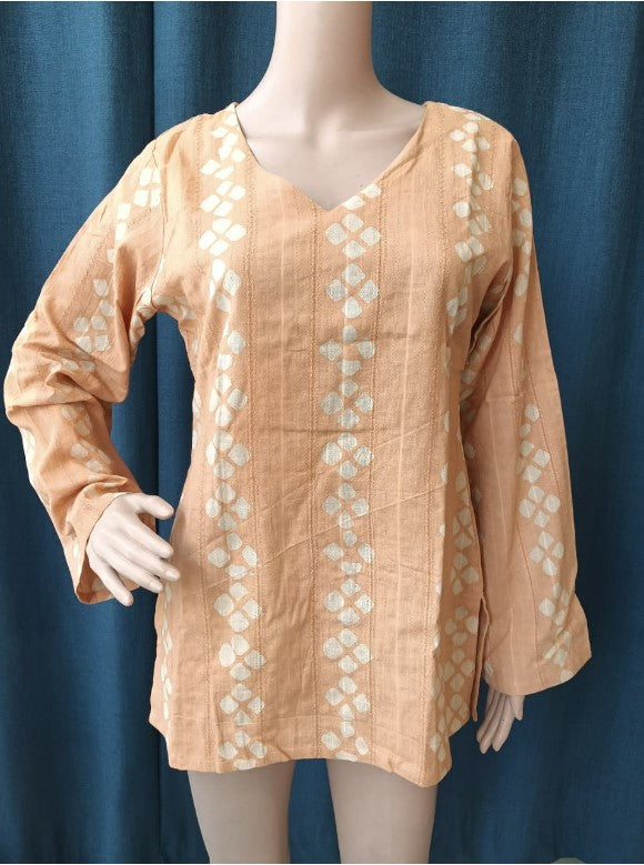 DUNGRANI HANDCRAFTED ORANGE CC CHAIN BATIK DRESS