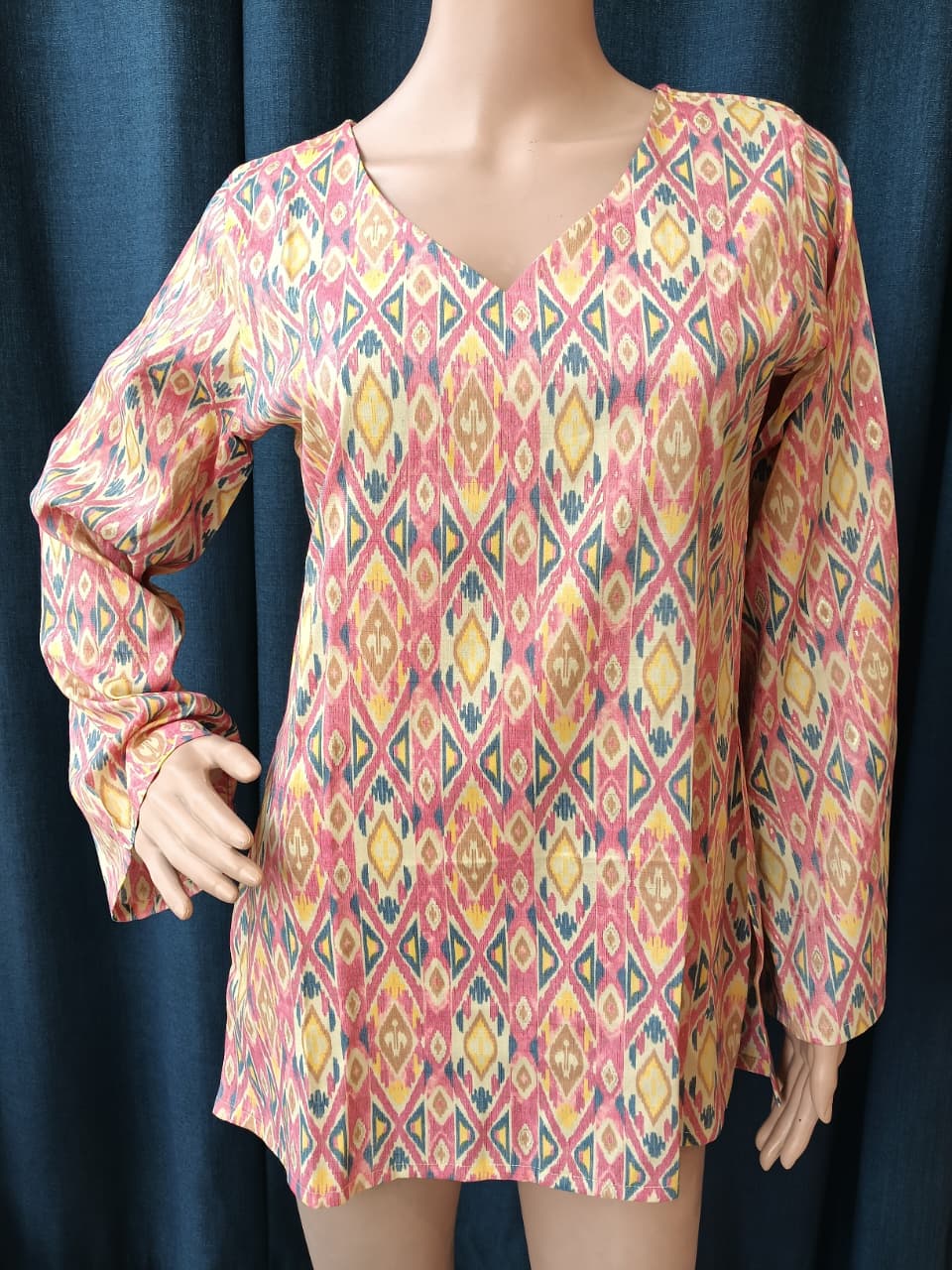 DUNGRANI HANDCRAFTED PINK COTTON FOIL PRINTED DRESS