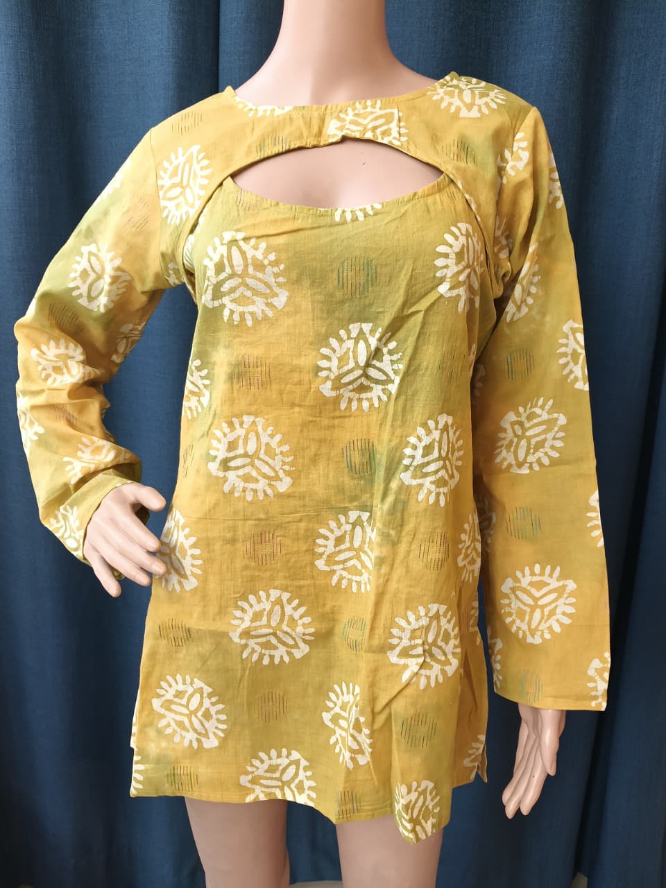DUNGRANI HANDCRAFTED YELLOW CC COIN 2 IN 1 BATIK DRESS