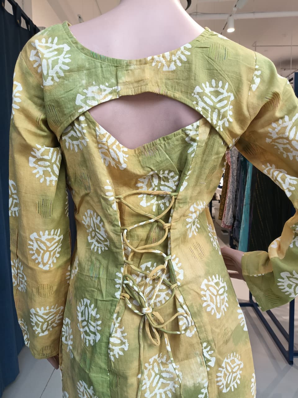 DUNGRANI HANDCRAFTED YELLOW CC COIN 2 IN 1 BATIK DRESS