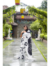 MODAL SATIN MONOCHROME CONTEMPORARY LIVA SAREE