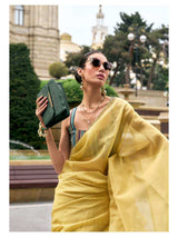 ORGANZA RUFFLE SAREE EMBELLISHED WITH LACE AND BLOUSE