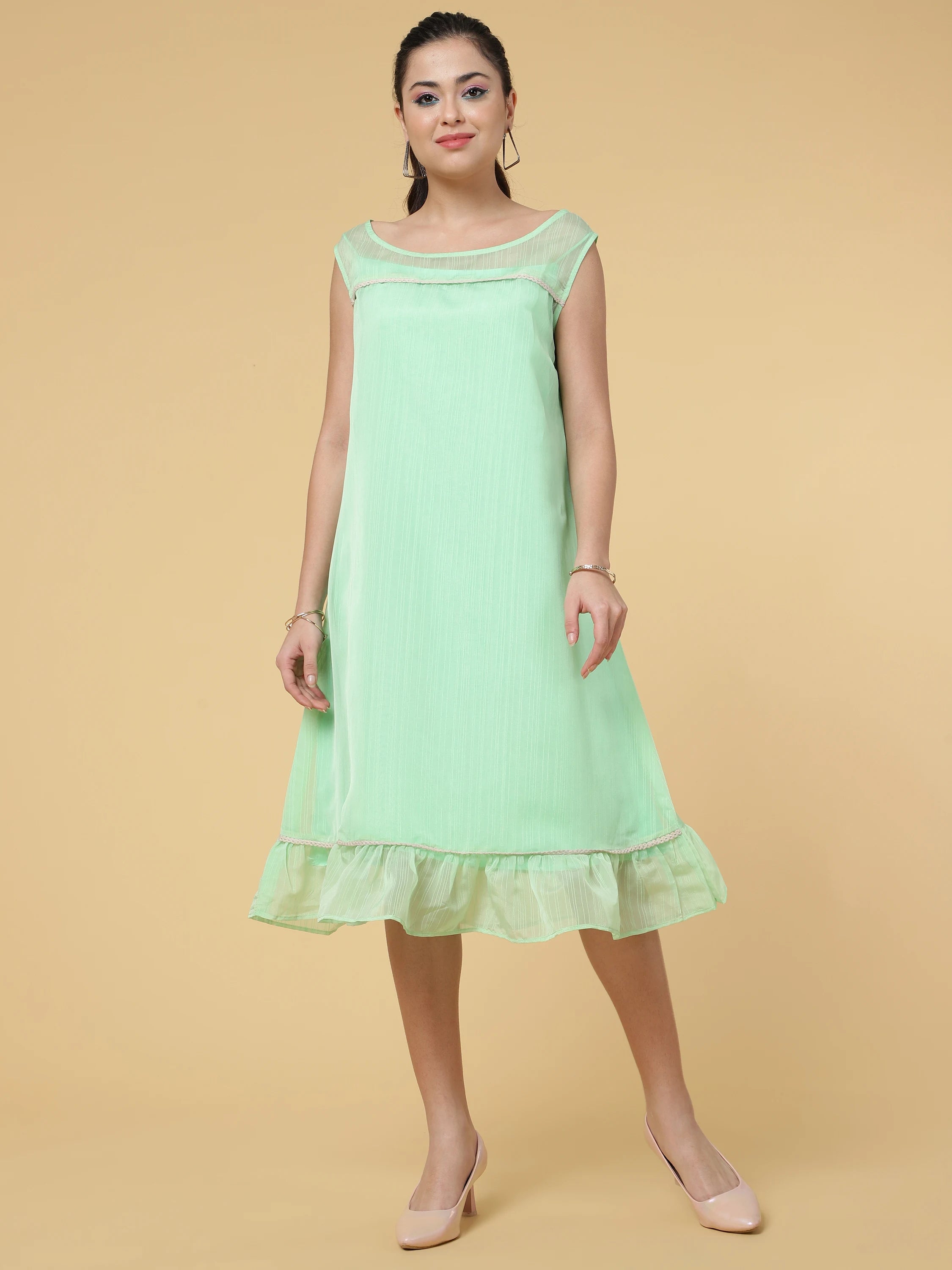 MINT GREEN SHEER ORGANZA DREES