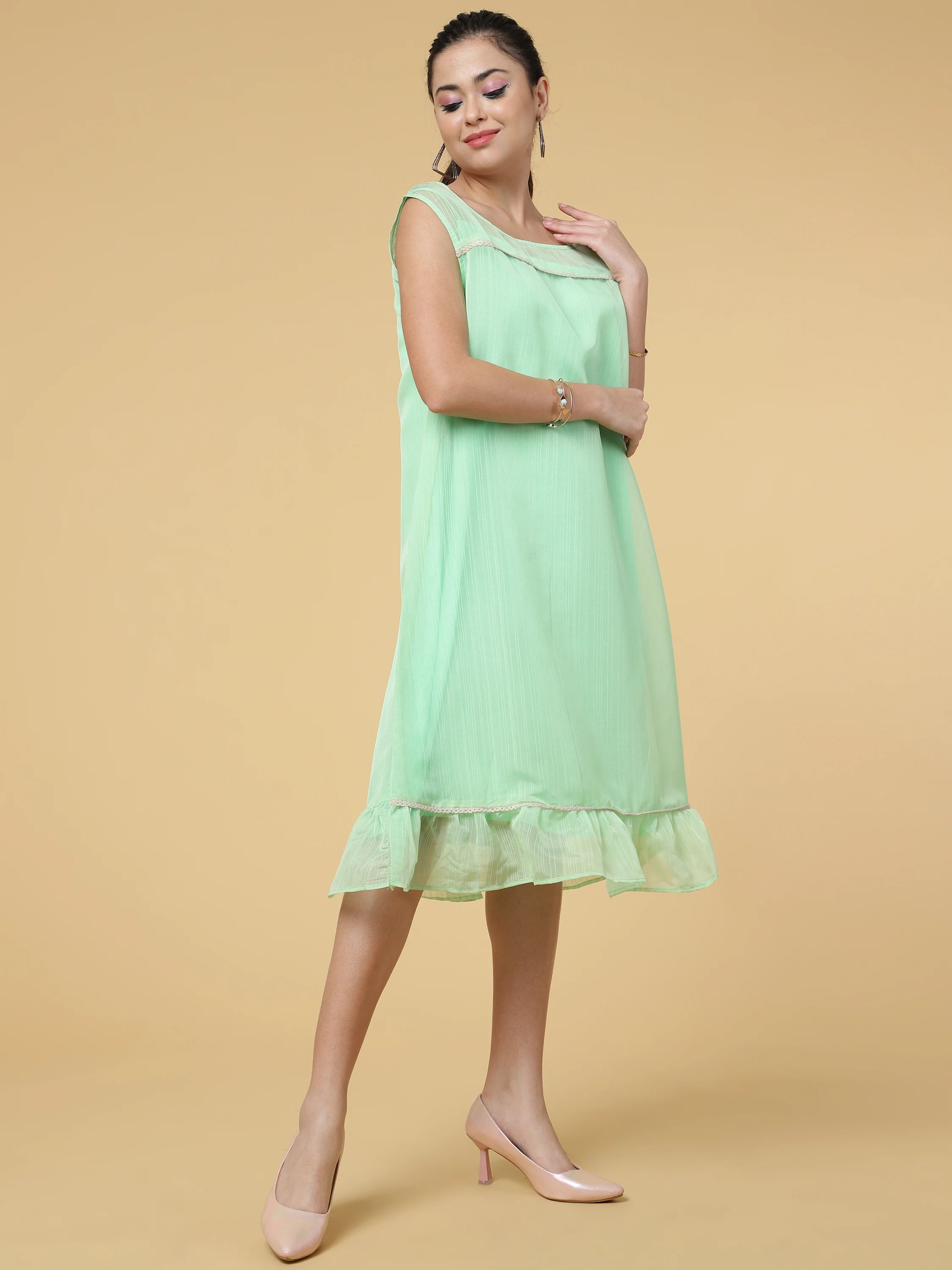 MINT GREEN SHEER ORGANZA DREES