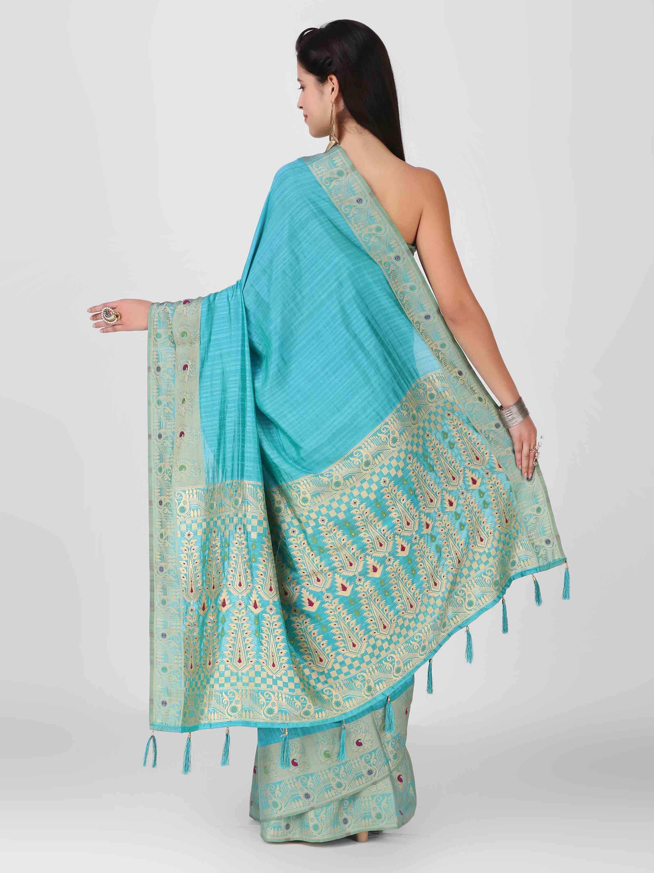 DUNGRANI BANARASI ART SILK SAREE WITH BLOUSE - DUNGRANI