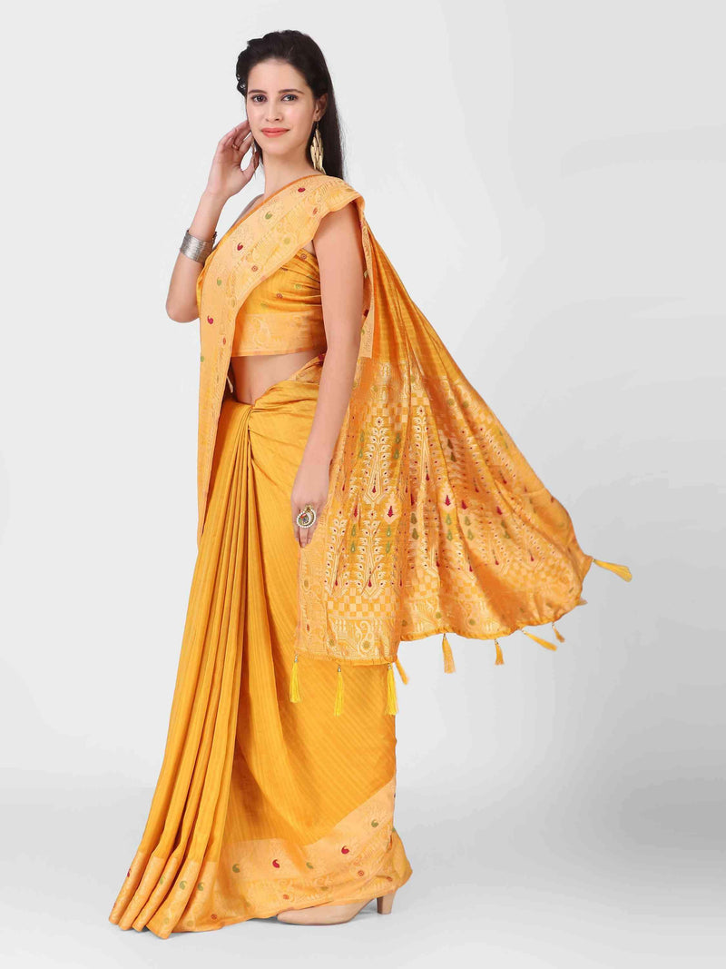 DUNGRANI BANARASI ART SILK SAREE WITH BLOUSE - DUNGRANI