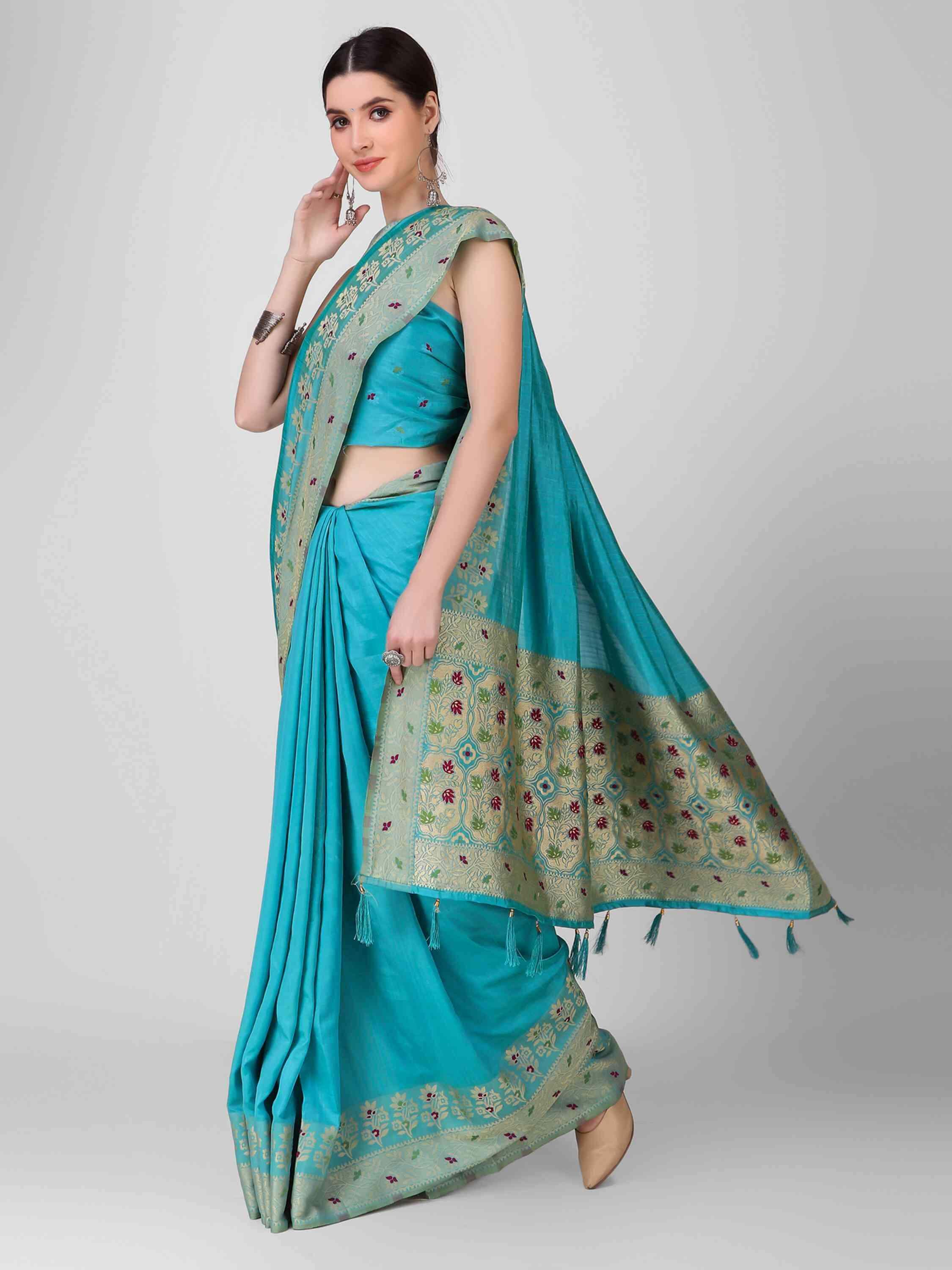 DUNGRANI BANARASI ART SILK SAREE WITH BLOUSE - DUNGRANI