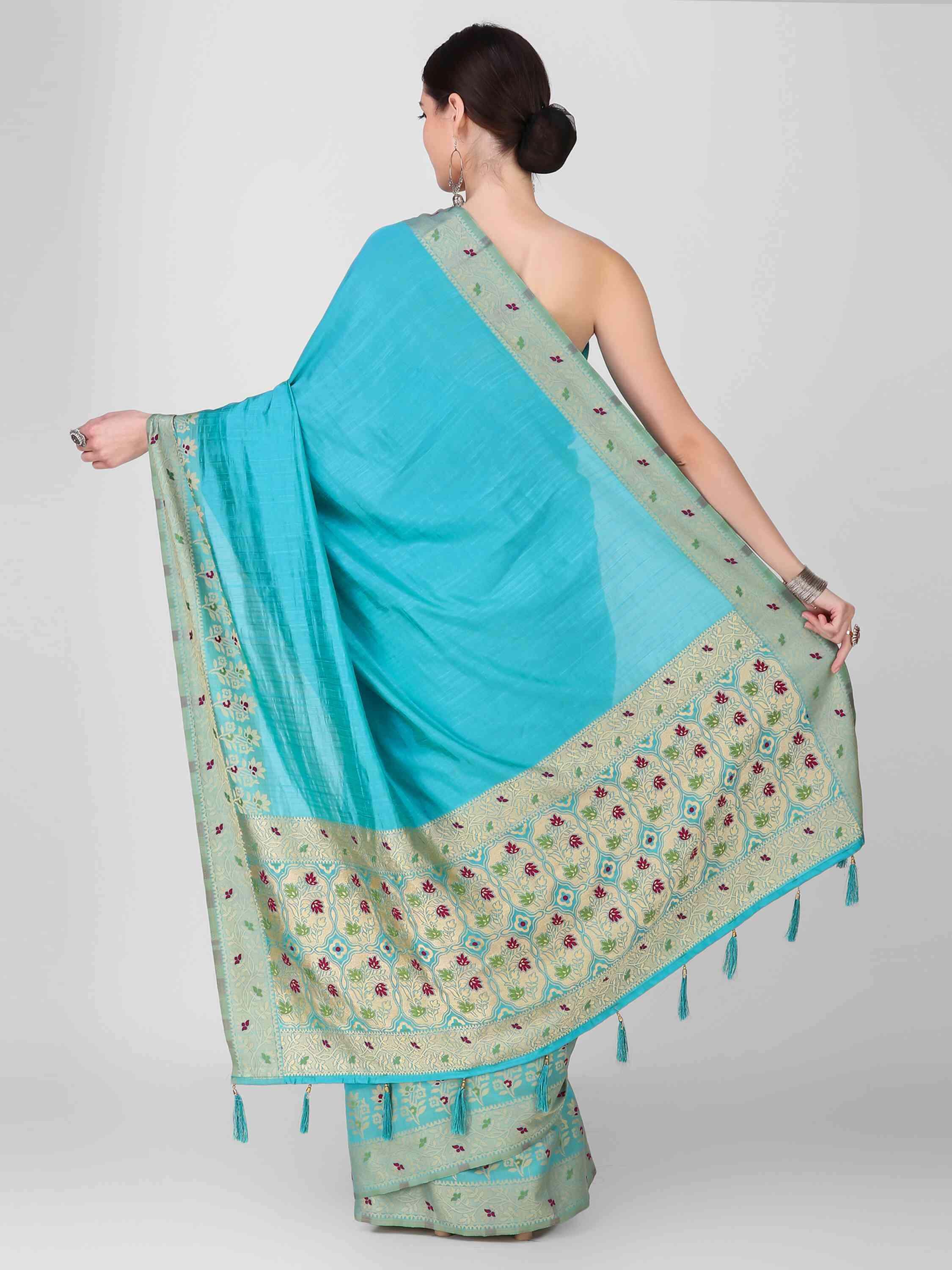 DUNGRANI BANARASI ART SILK SAREE WITH BLOUSE - DUNGRANI