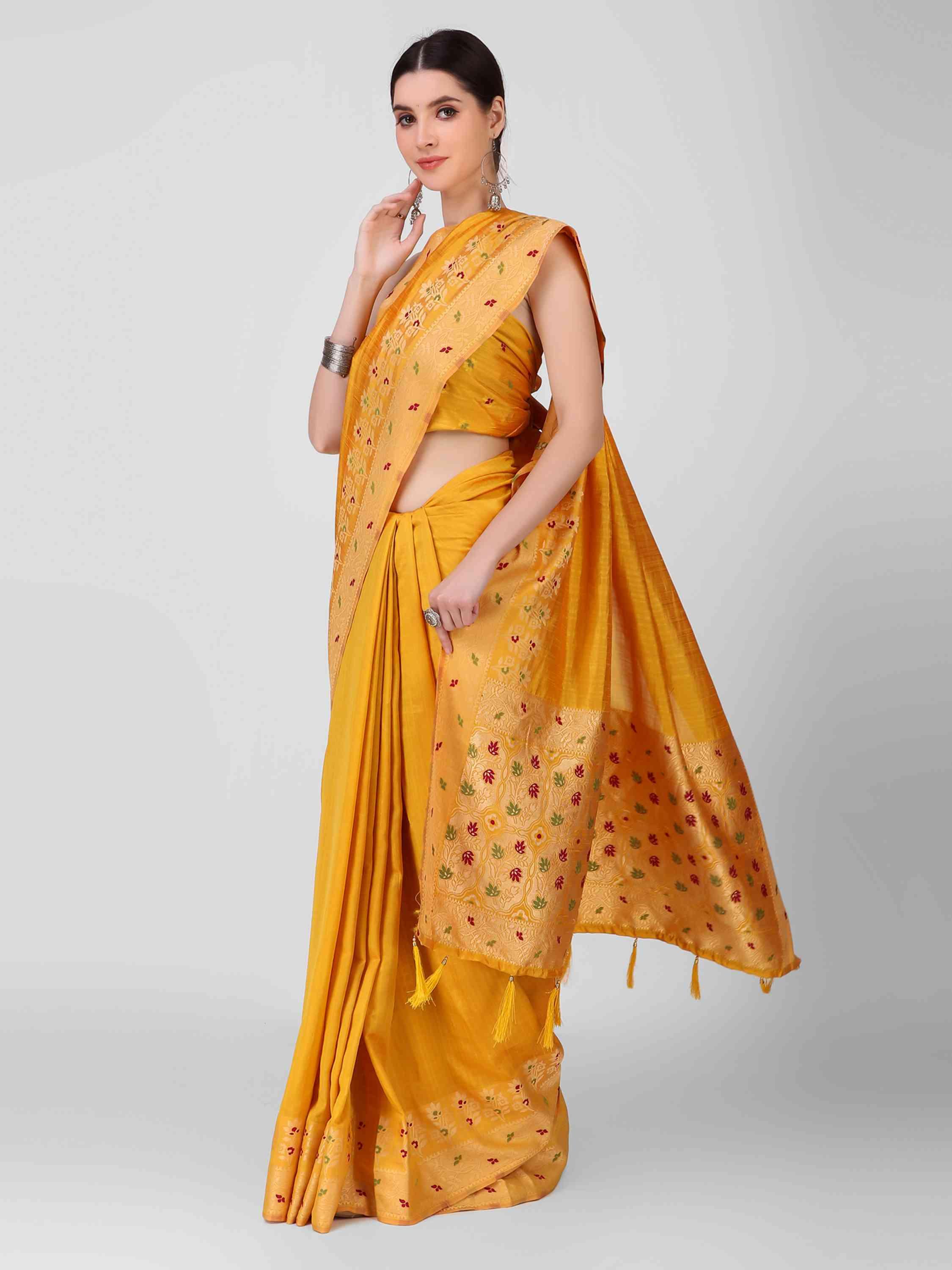 DUNGRANI BANARASI ART SILK SAREE WITH BLOUSE - DUNGRANI