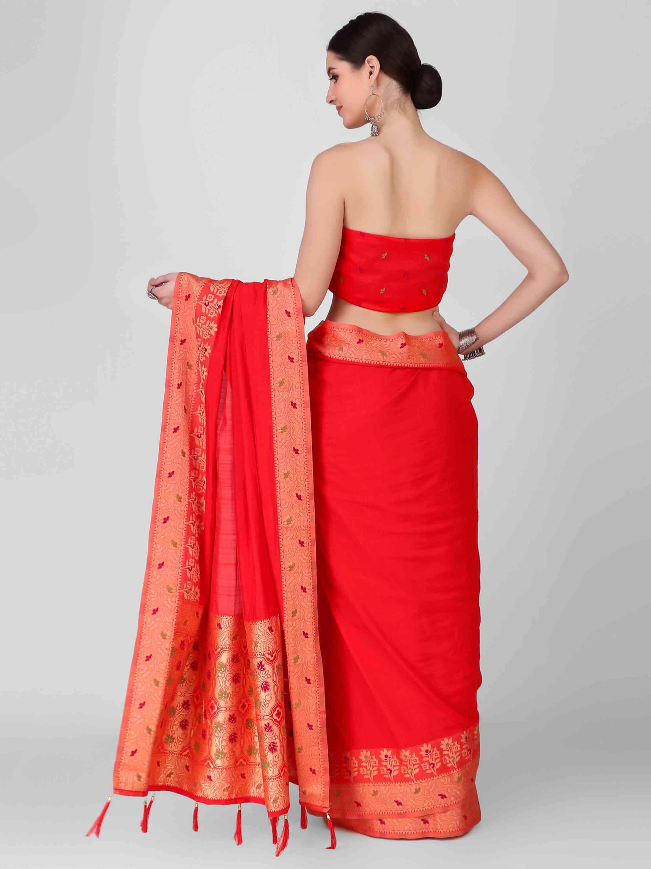 DUNGRANI BANARASI ART SILK SAREE WITH BLOUSE - DUNGRANI