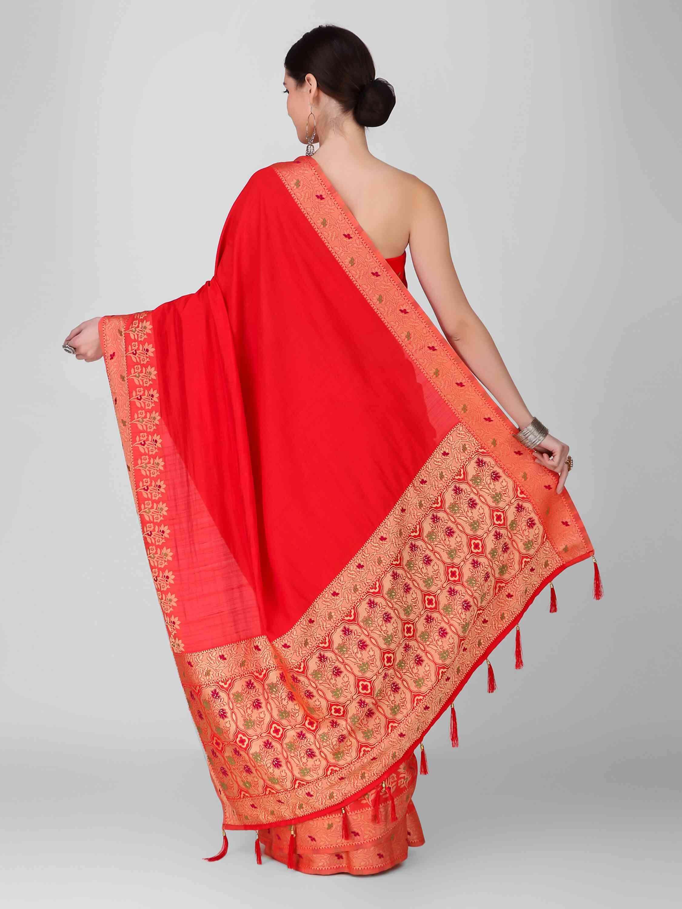 DUNGRANI BANARASI ART SILK SAREE WITH BLOUSE - DUNGRANI