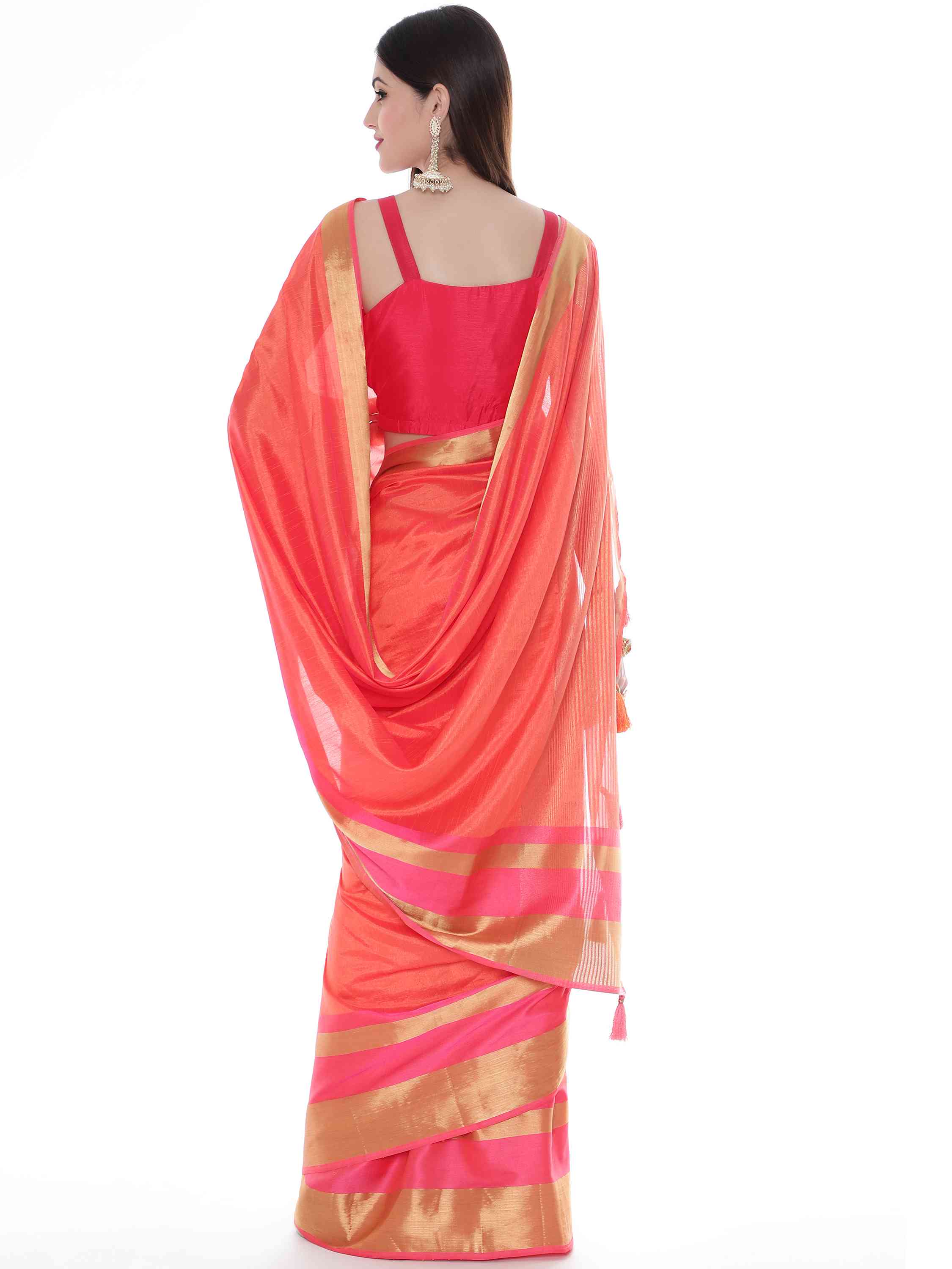 PEACH EVA SILK 4D PALLU SAREE