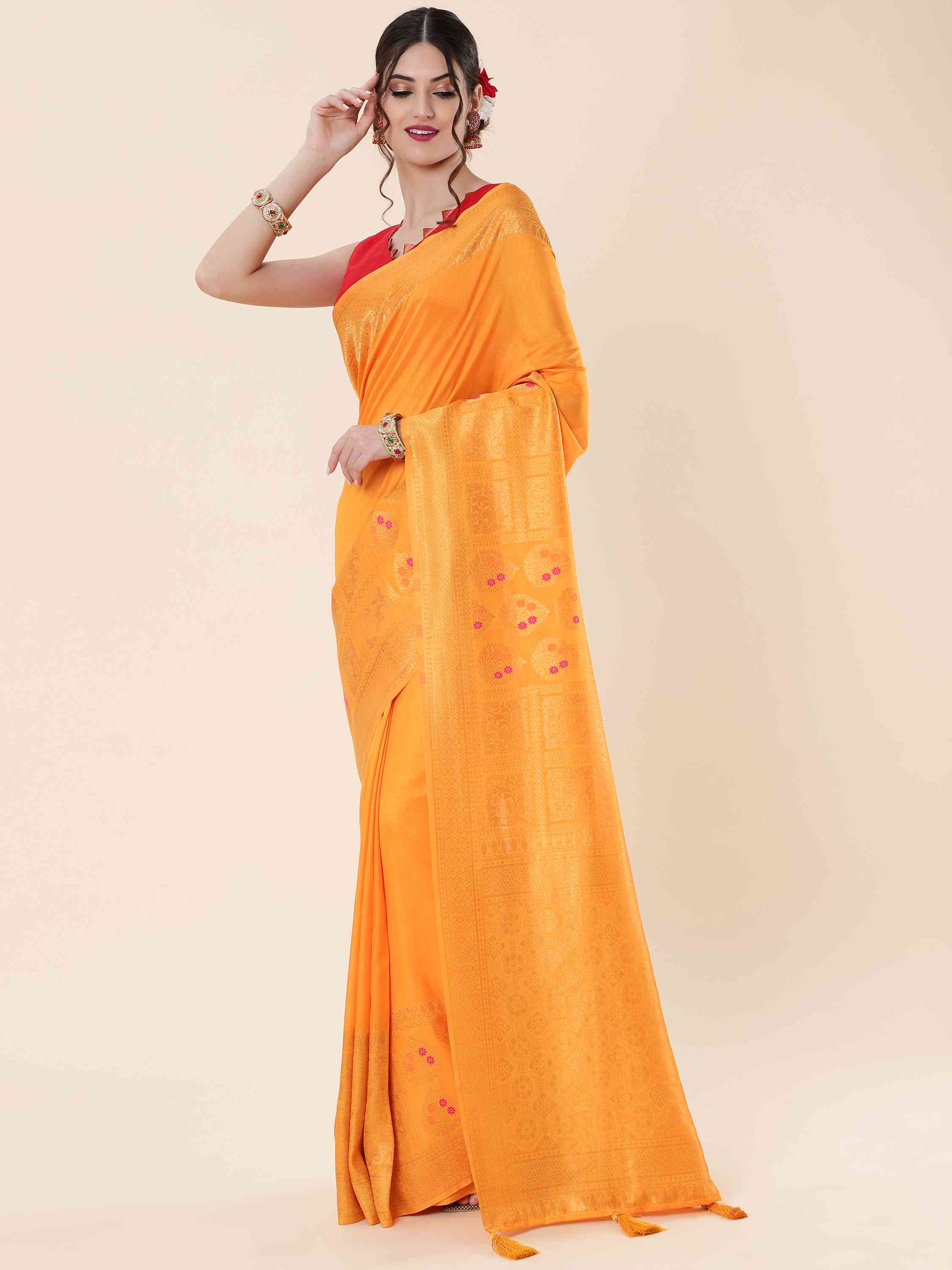 DUNGRANI YELLOW EVA SILK NAYRA SAREE