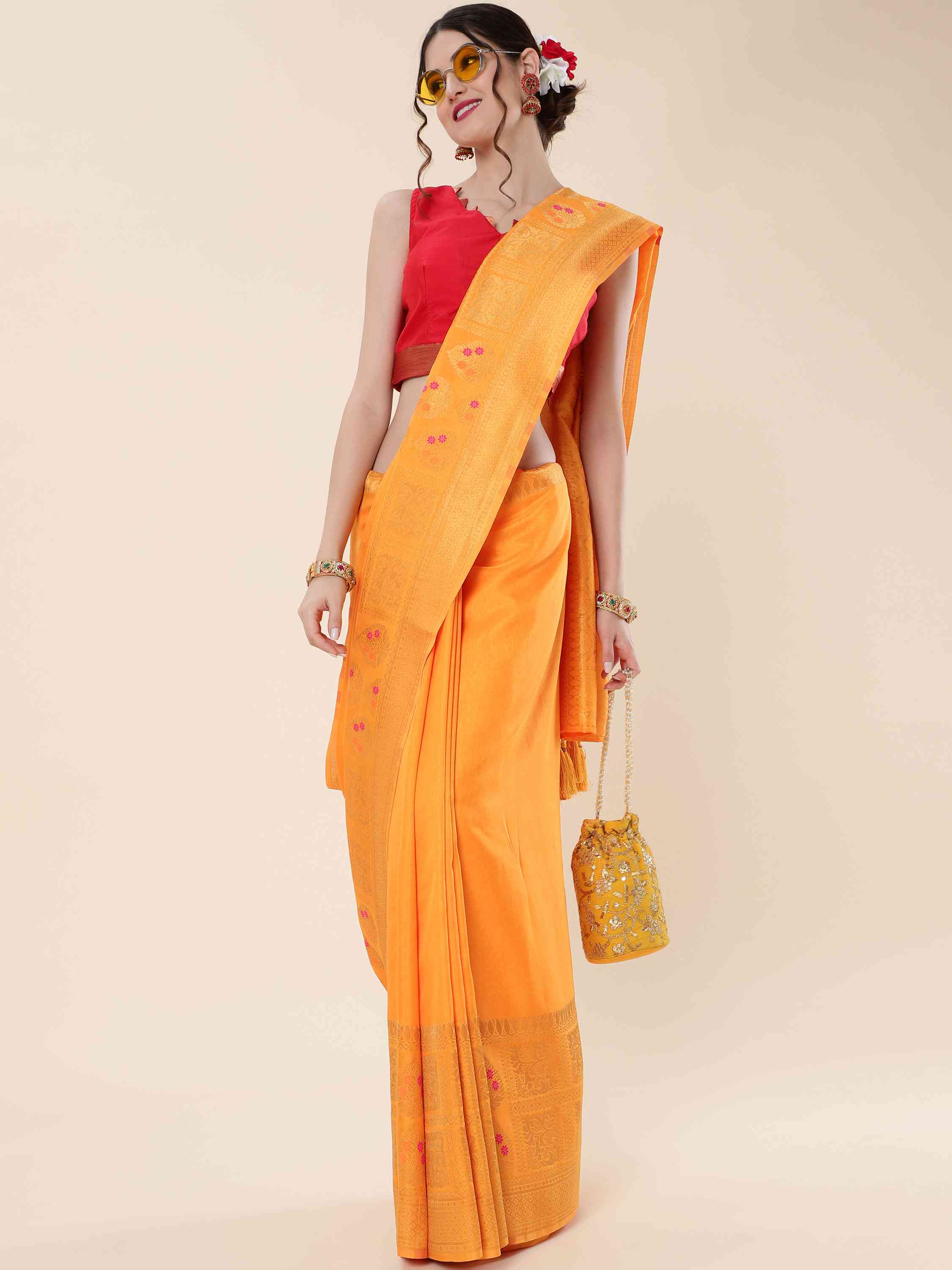 DUNGRANI YELLOW EVA SILK NAYRA SAREE