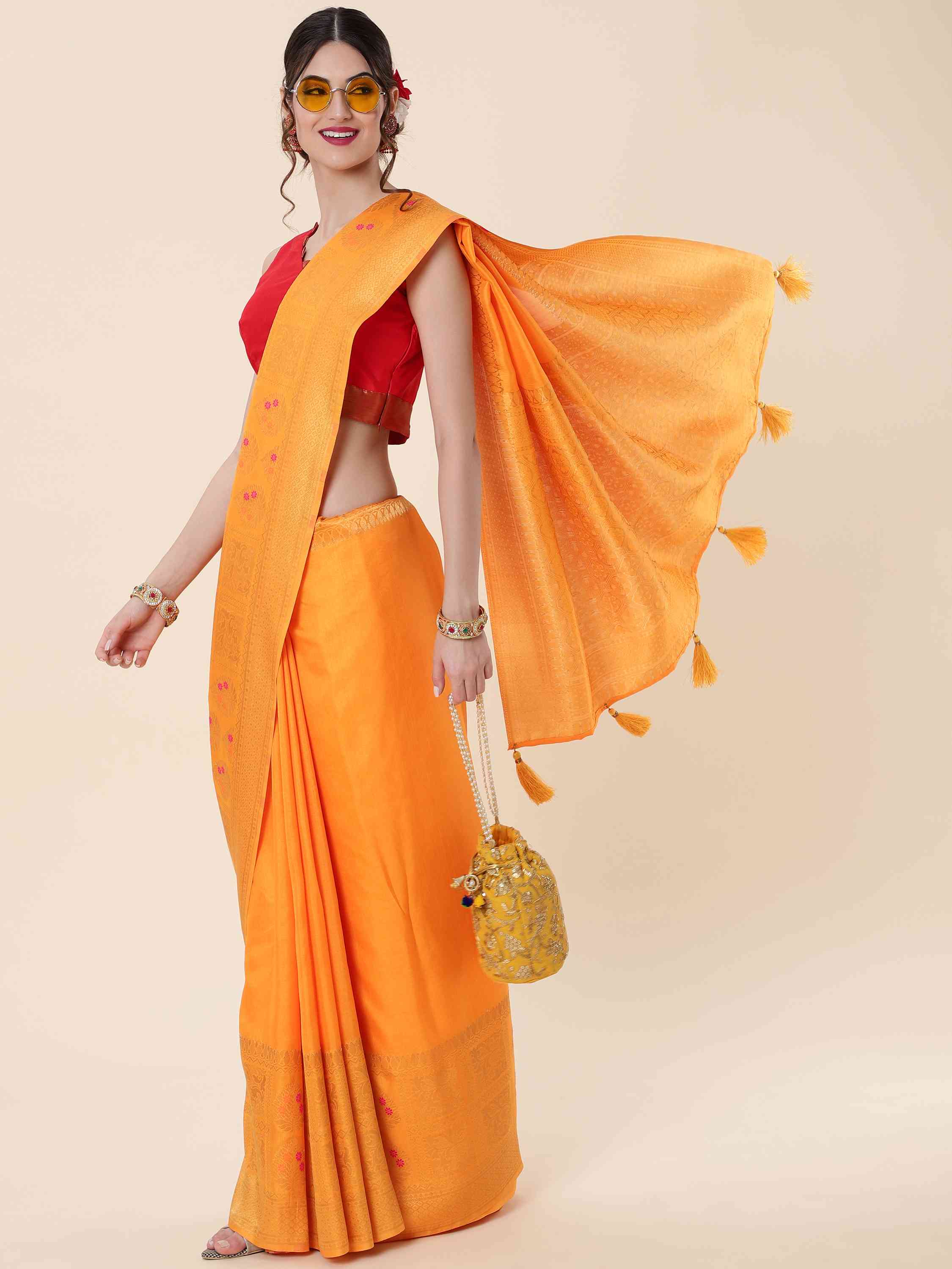 DUNGRANI YELLOW EVA SILK NAYRA SAREE