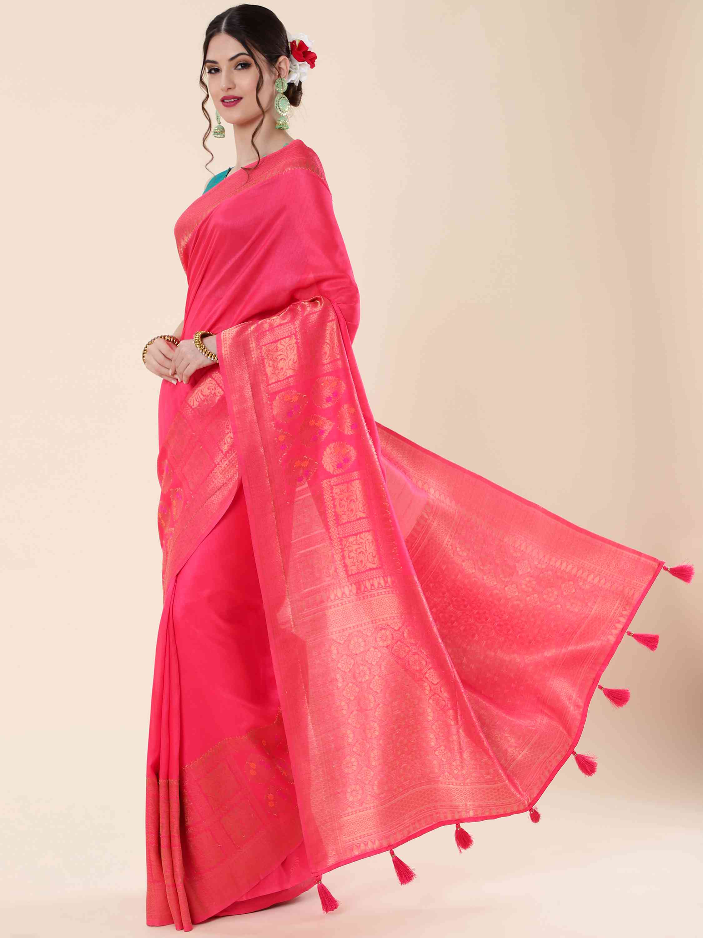 DUNGRANI PINK EVA SILK NAYRA SAREE