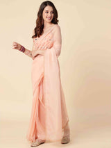 DUNGRANI PEACH COPPER ORGANZA SILK SAREE