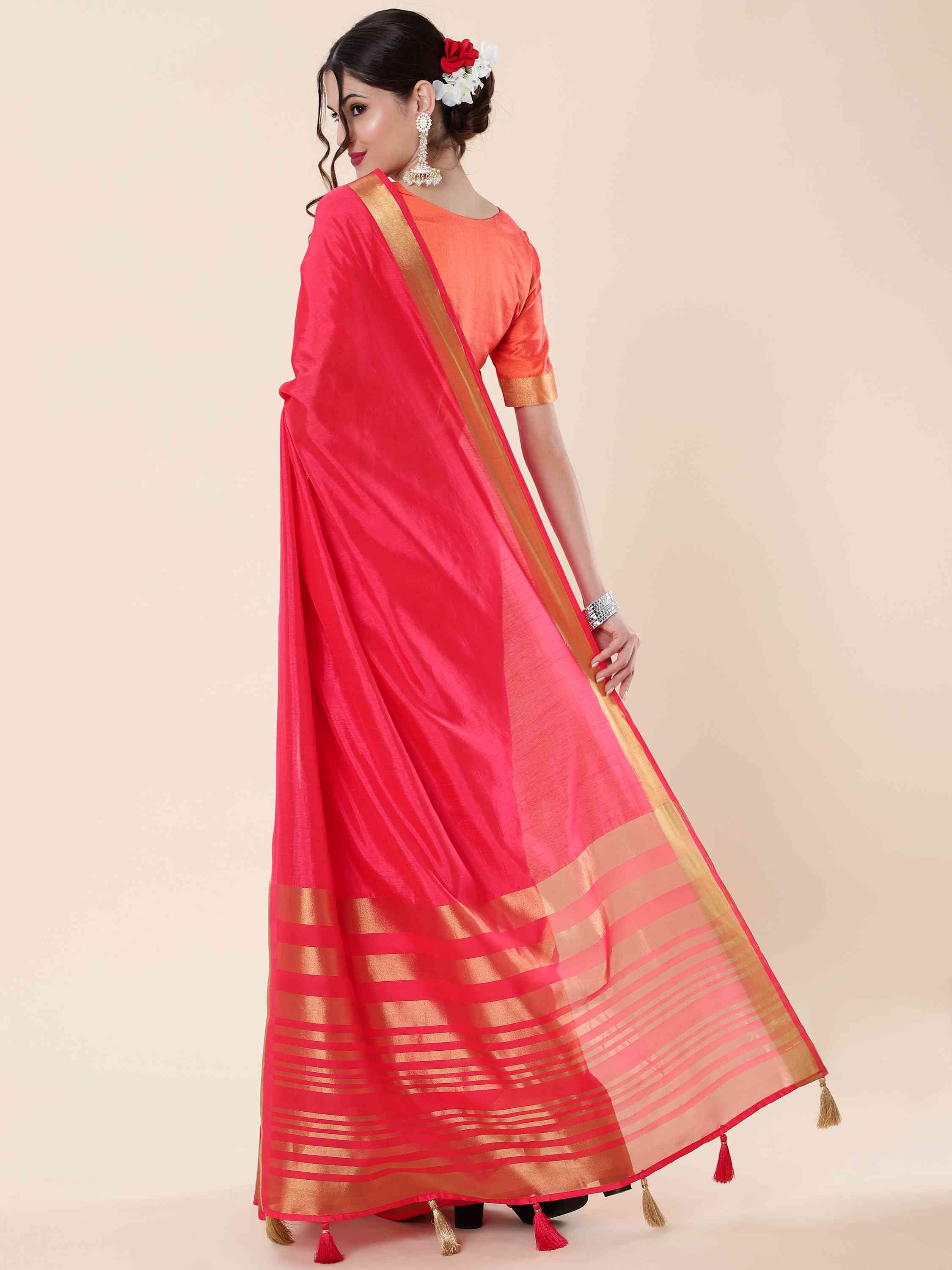 PINK EVA SILK 4D PALLU SAREE