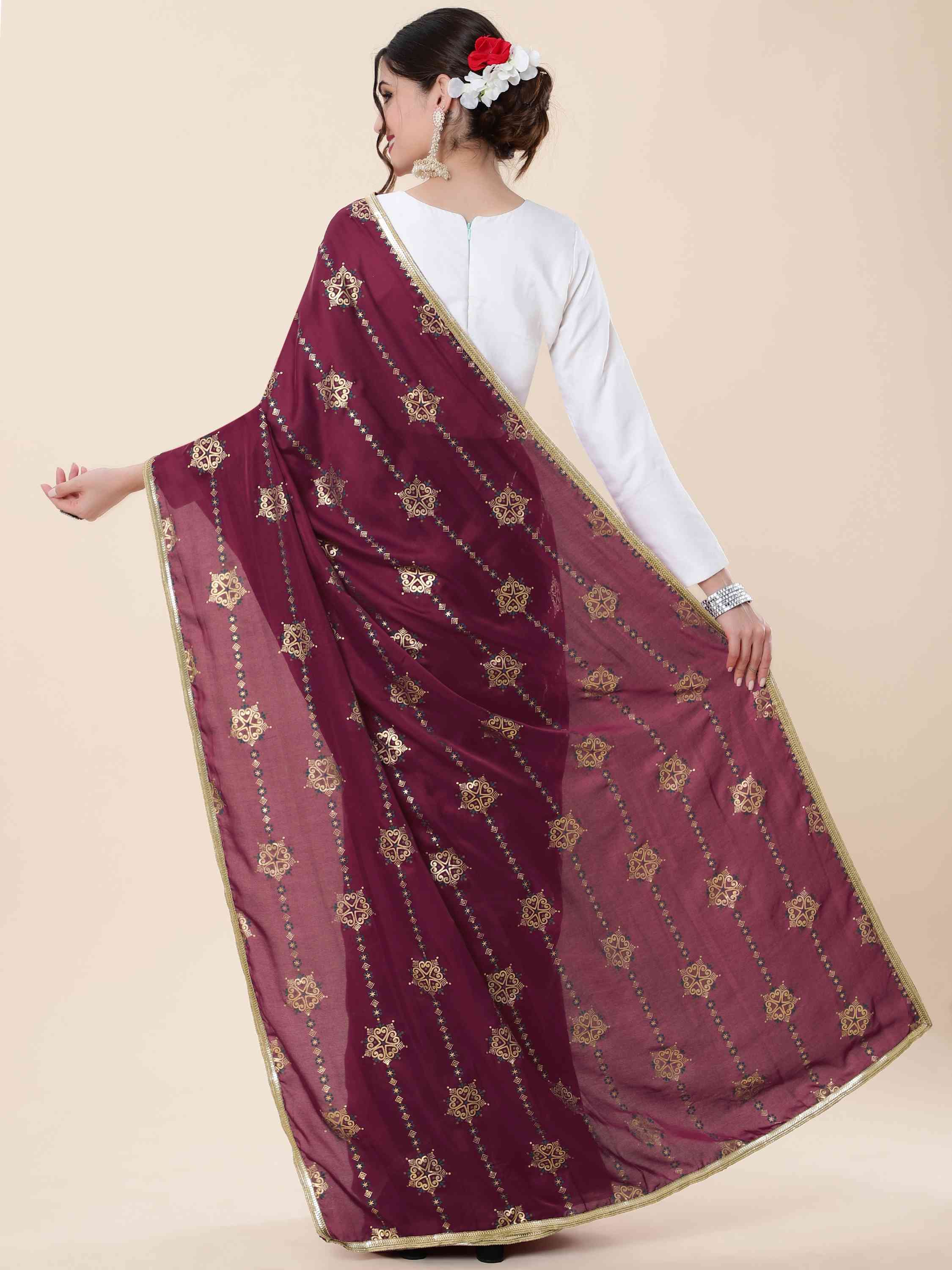 WINE FOIL MODAL SILK SAREE