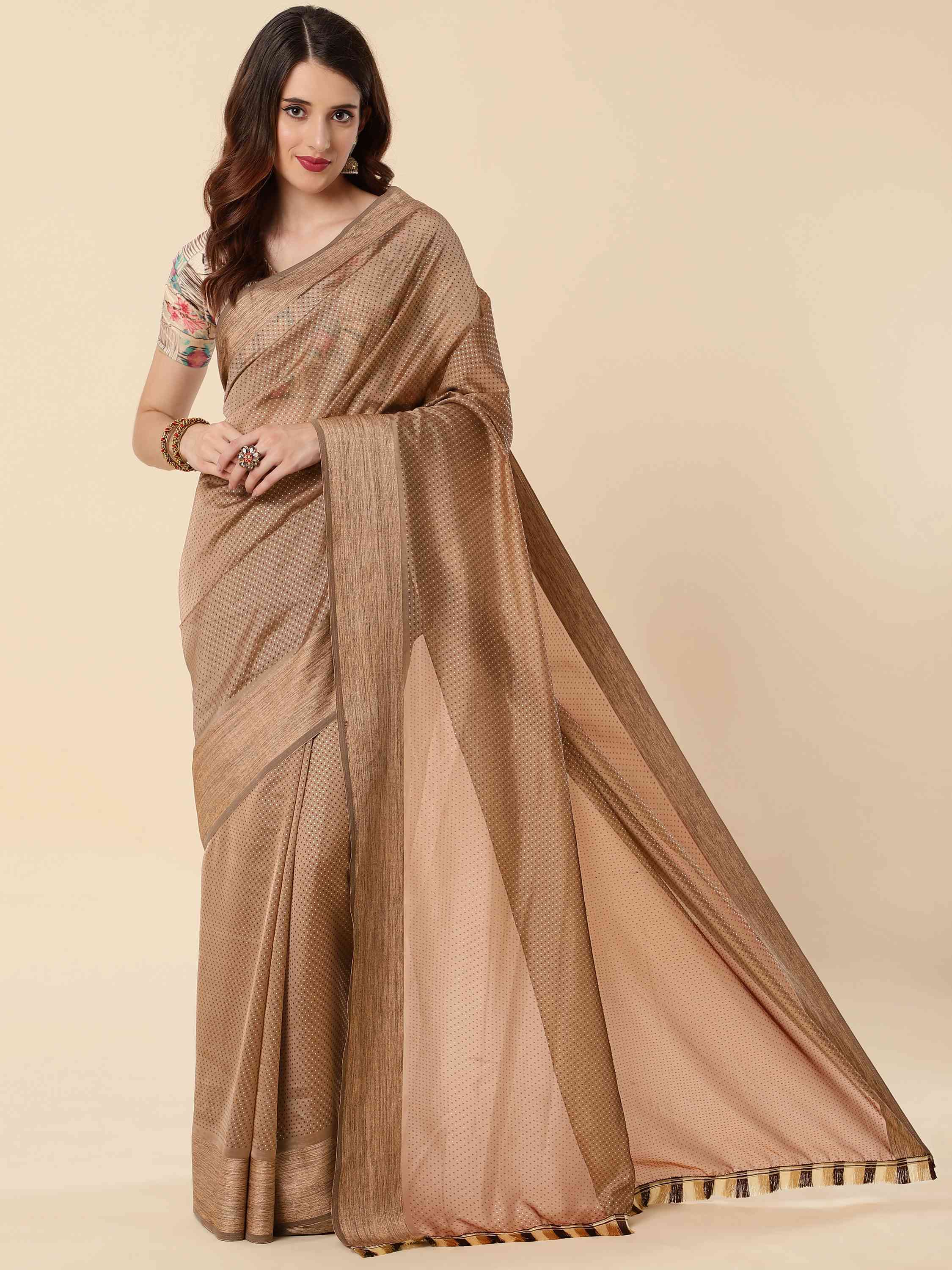 COFFEE BURBERRY GEORGETTE SAREE