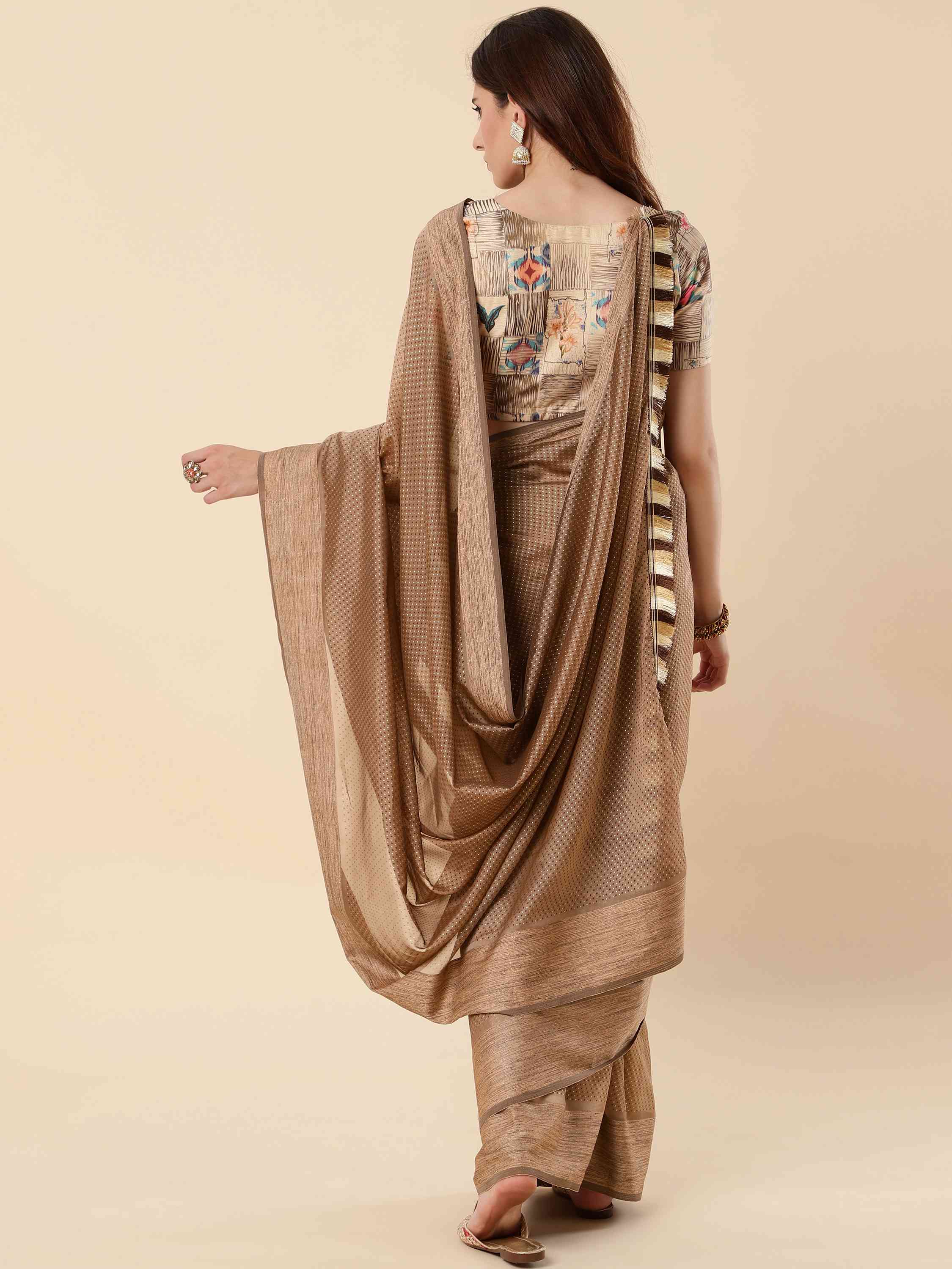 COFFEE BURBERRY GEORGETTE SAREE