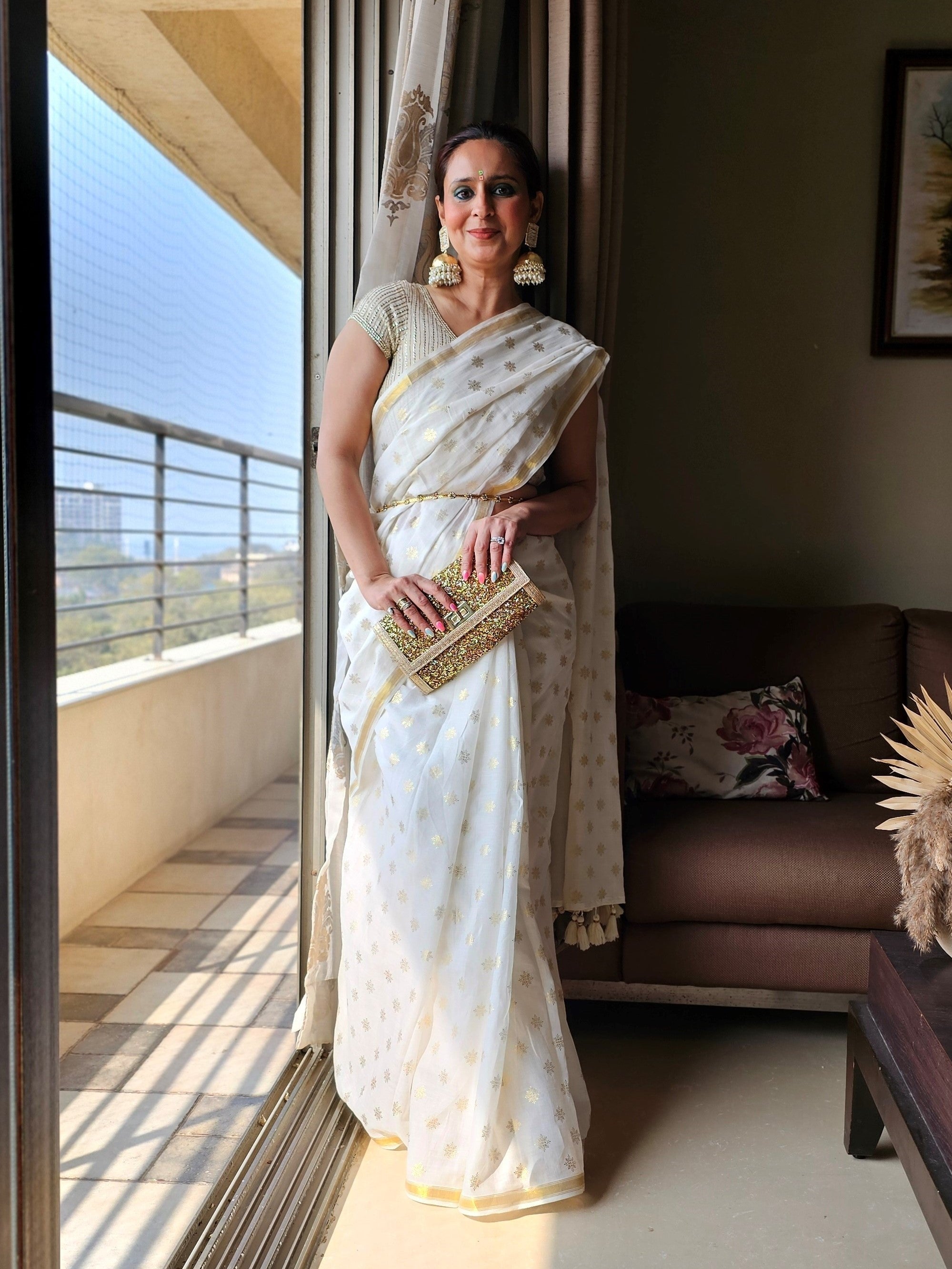 ALISHA ARSIWALLA IN VISCOSE MUL LIVA POLKA DOTS SAREE