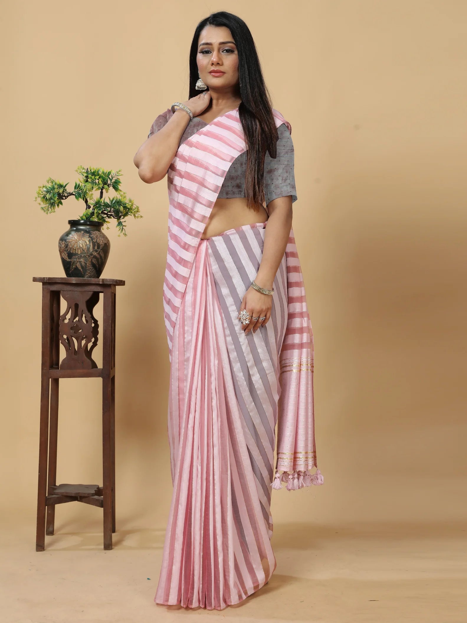 LILAC SHADE VISCOSE MUL FIGARO SAREE