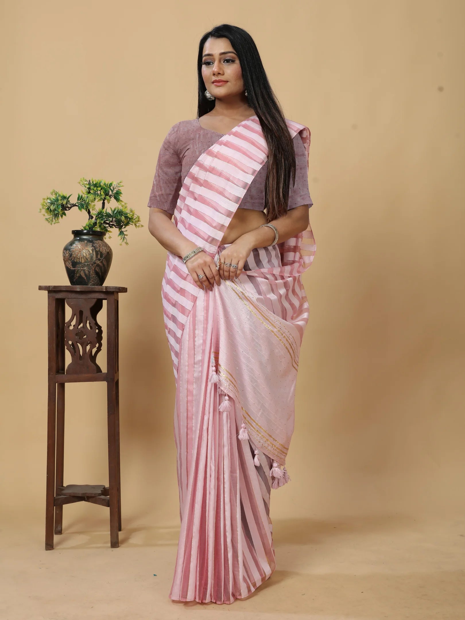LILAC SHADE VISCOSE MUL FIGARO SAREE