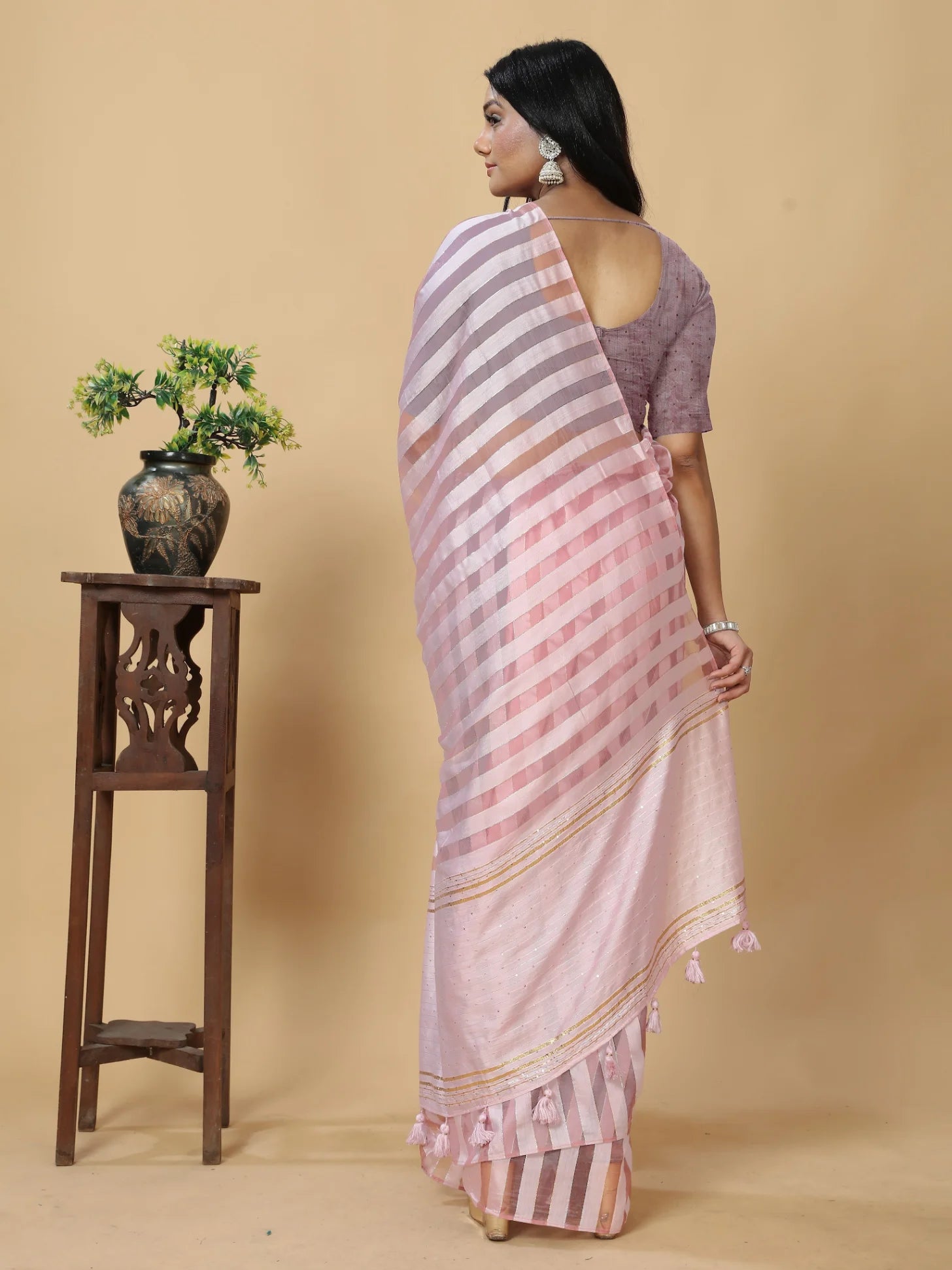 LILAC SHADE VISCOSE MUL FIGARO SAREE