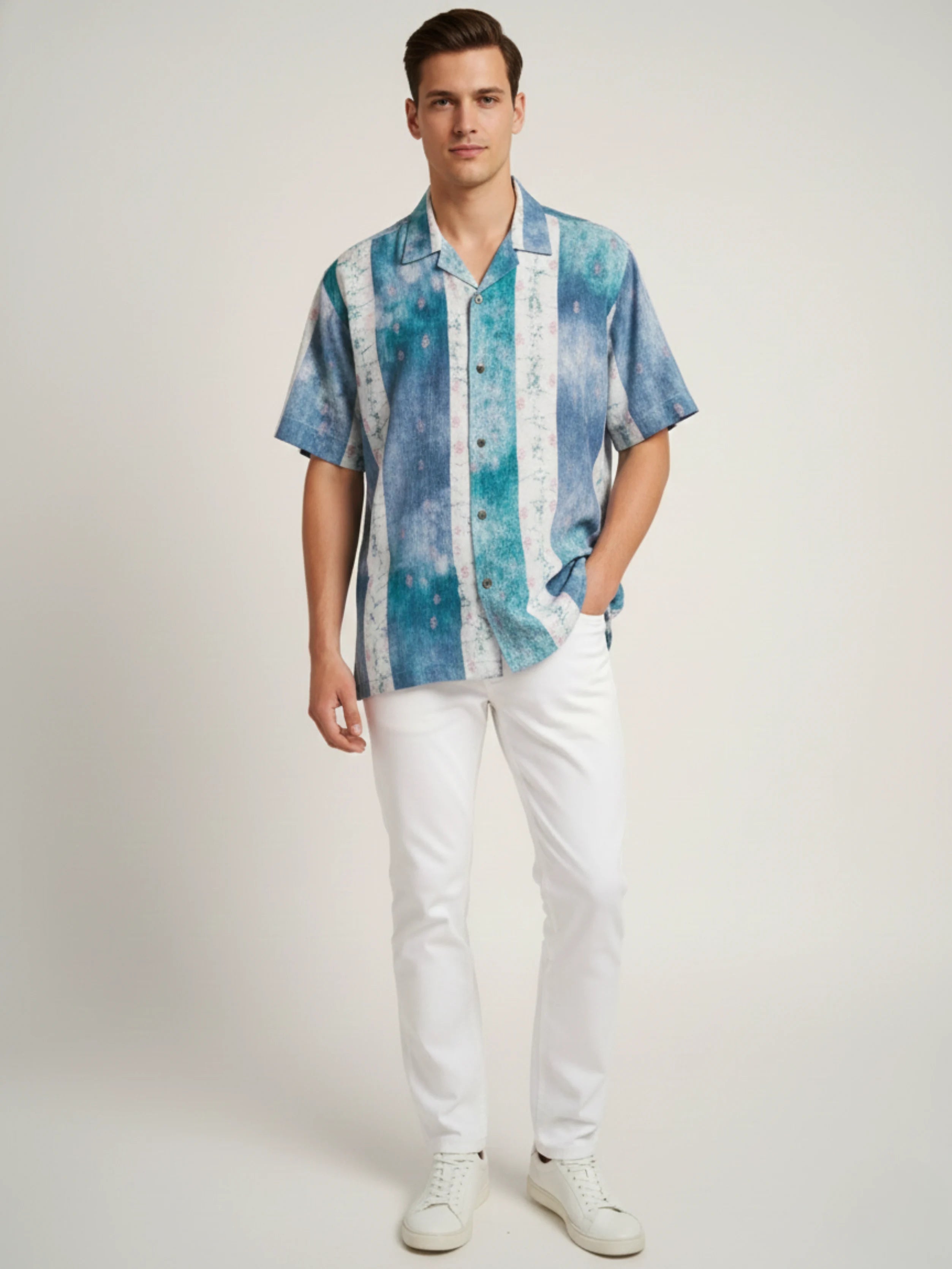 C.C LEAF BATIK MULTI COLOR MENS SHIRT