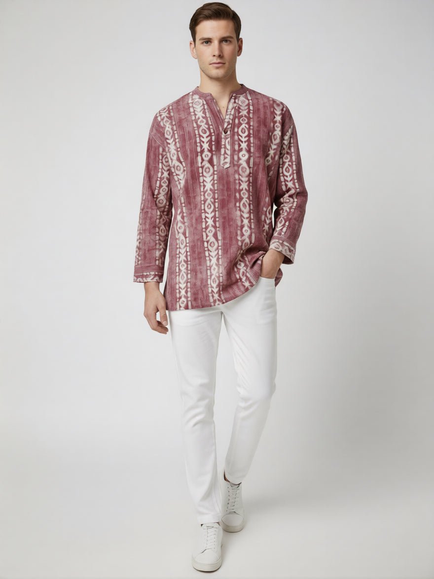 C.C NR GOLD BATIK MAUVE MENS SHIRT