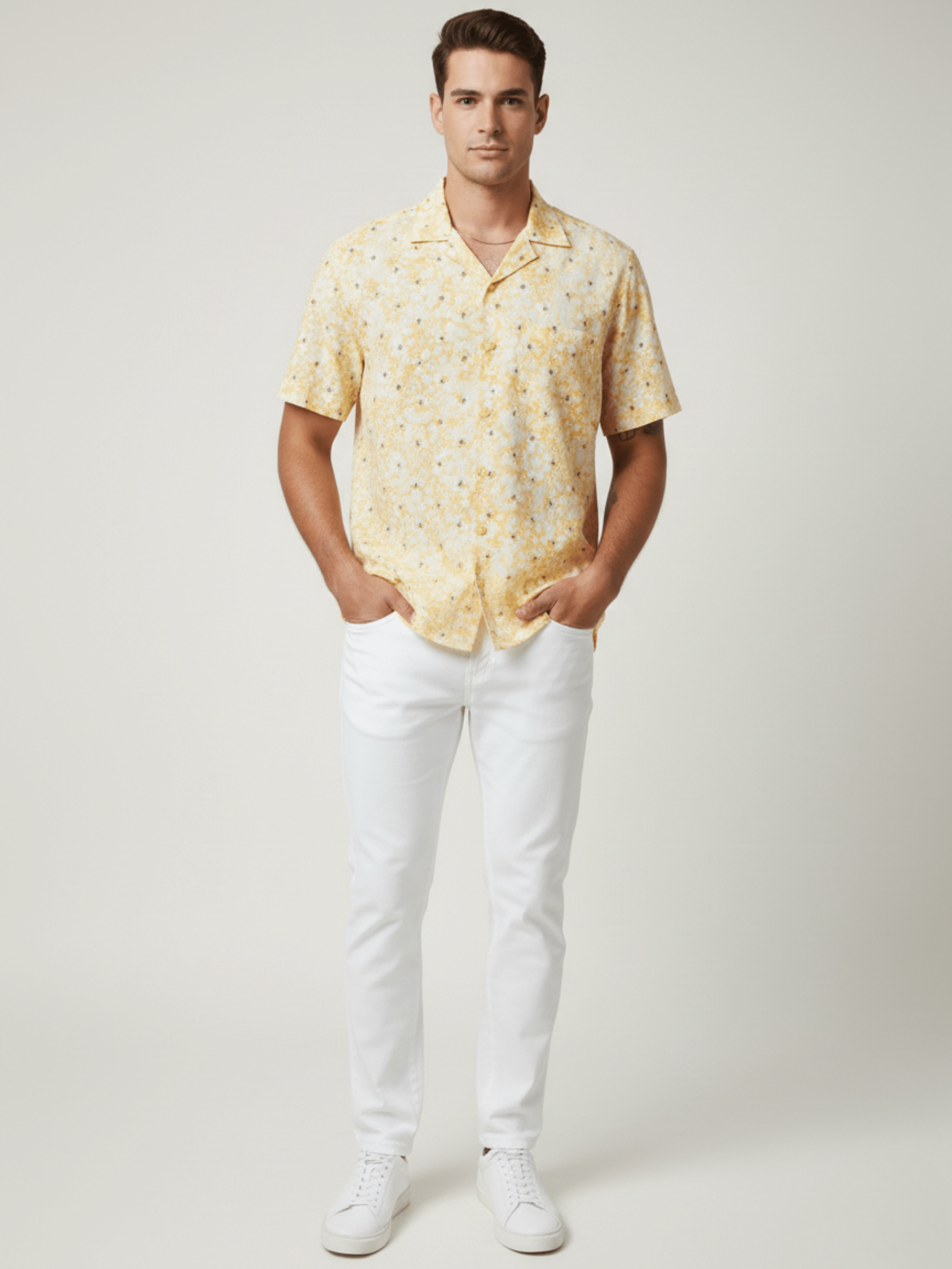 C.C SD BUTI BATIK YELLOW MENS SHIRT