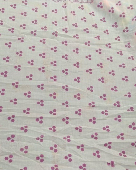 LIGHT CREAM  VISCOSE MUL LIVA BLOCK PRINTED SAREE