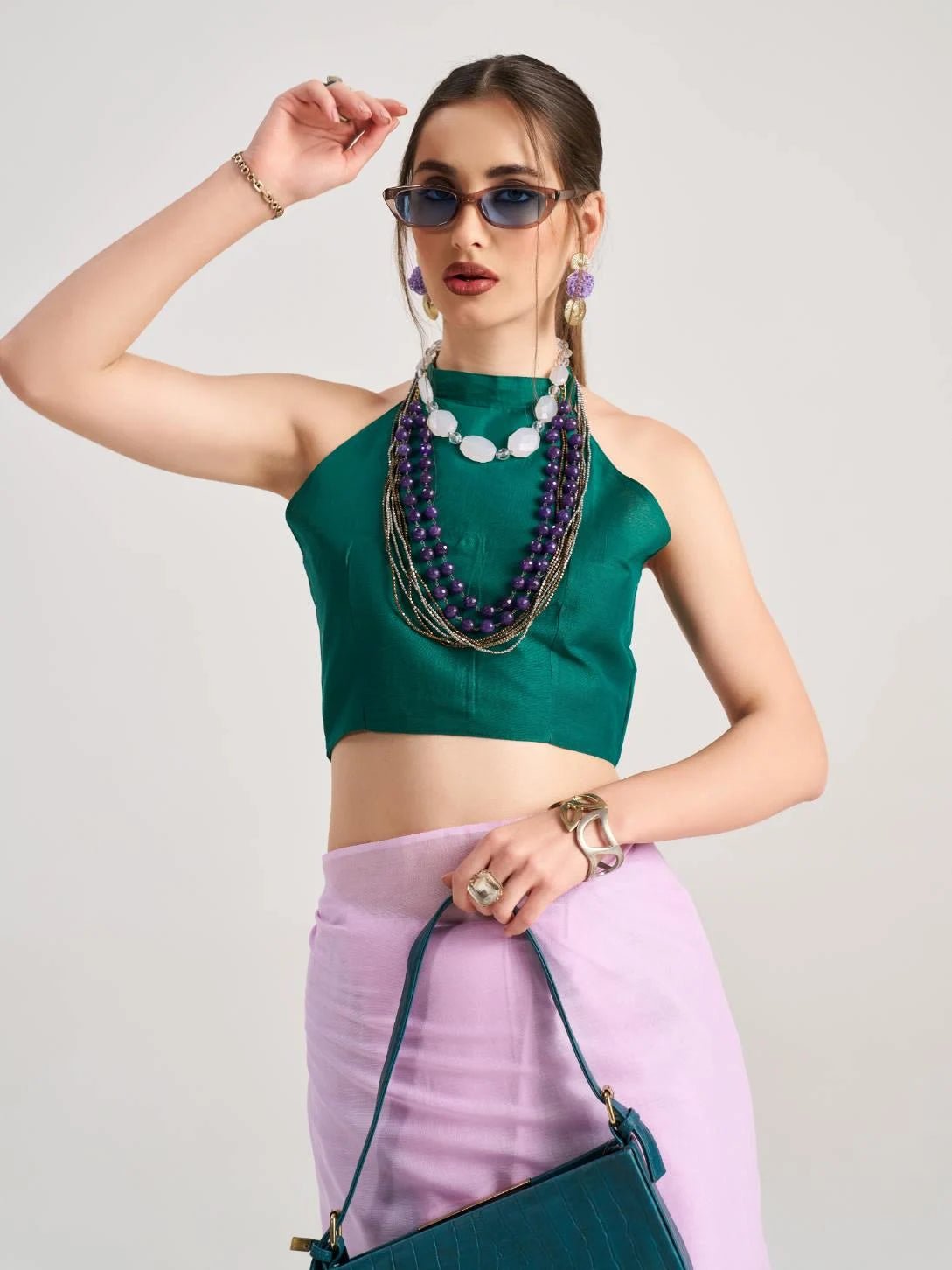 LILAC SHADE VISCOSE MUL LIVA SOLID SAREE