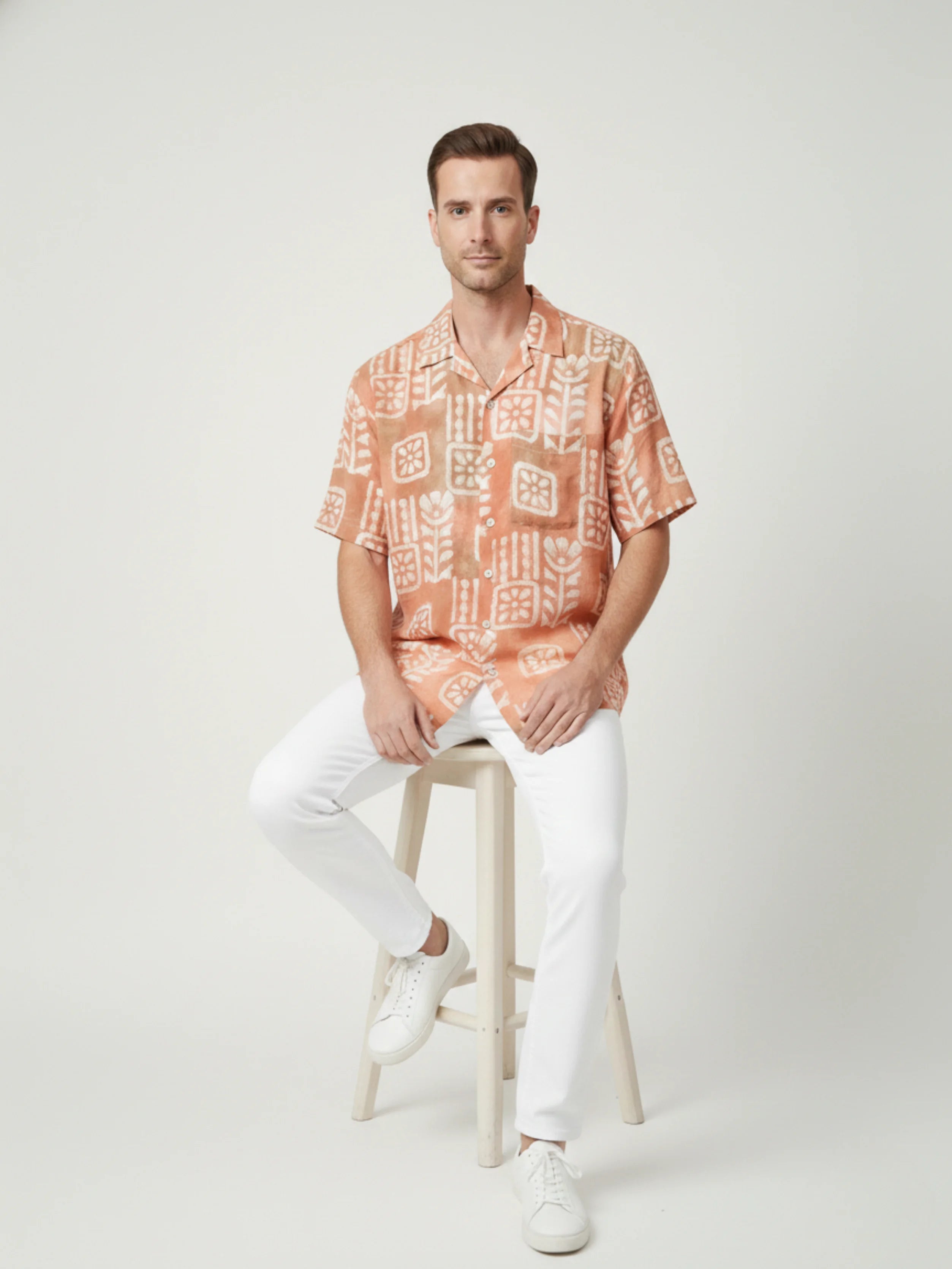 LIVO LINEN BATIK MULTI COLOR MENS SHIRT
