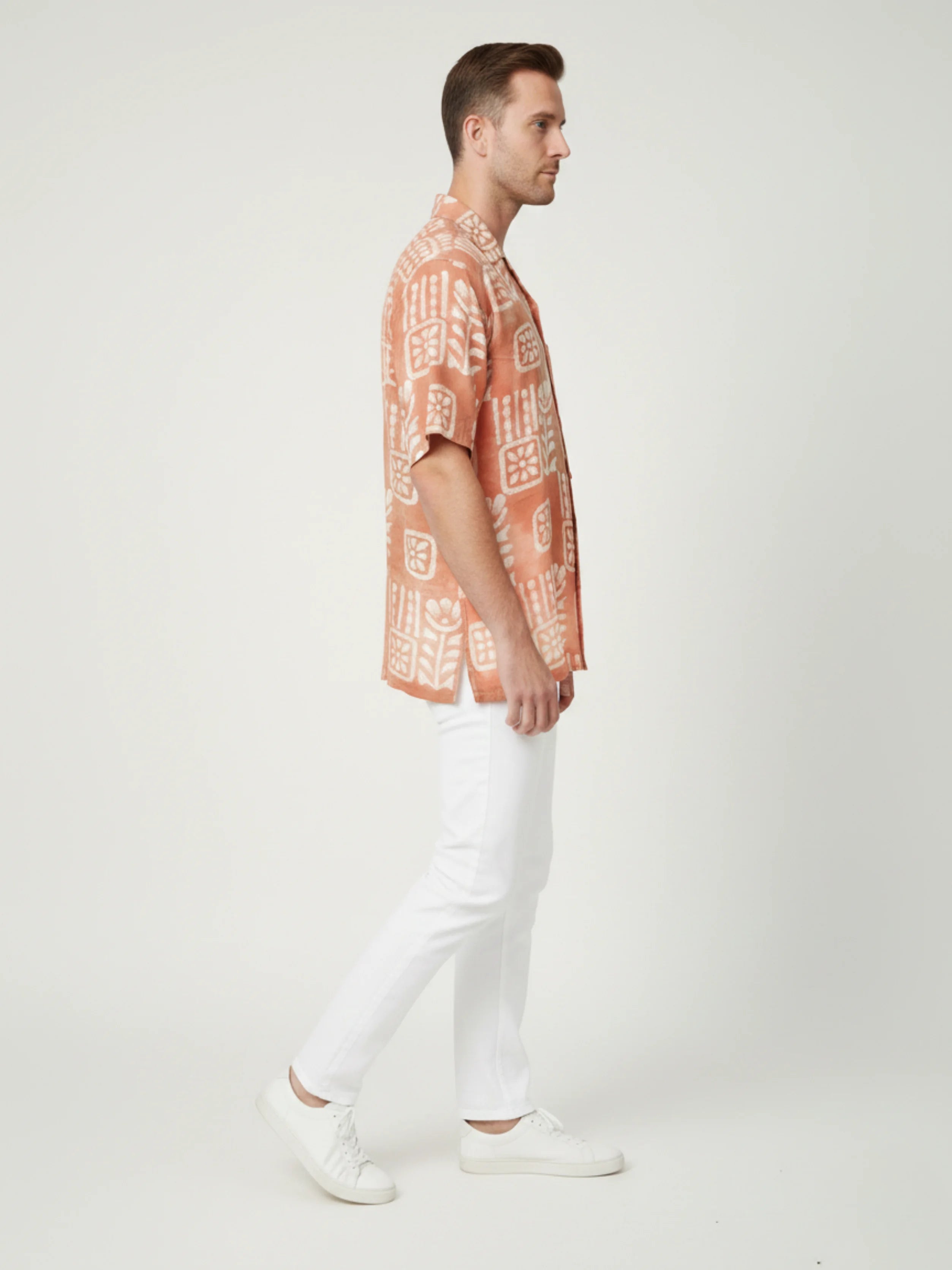 LIVO LINEN BATIK PRINTED MULTI-COLOR MEN'S SHIRT
