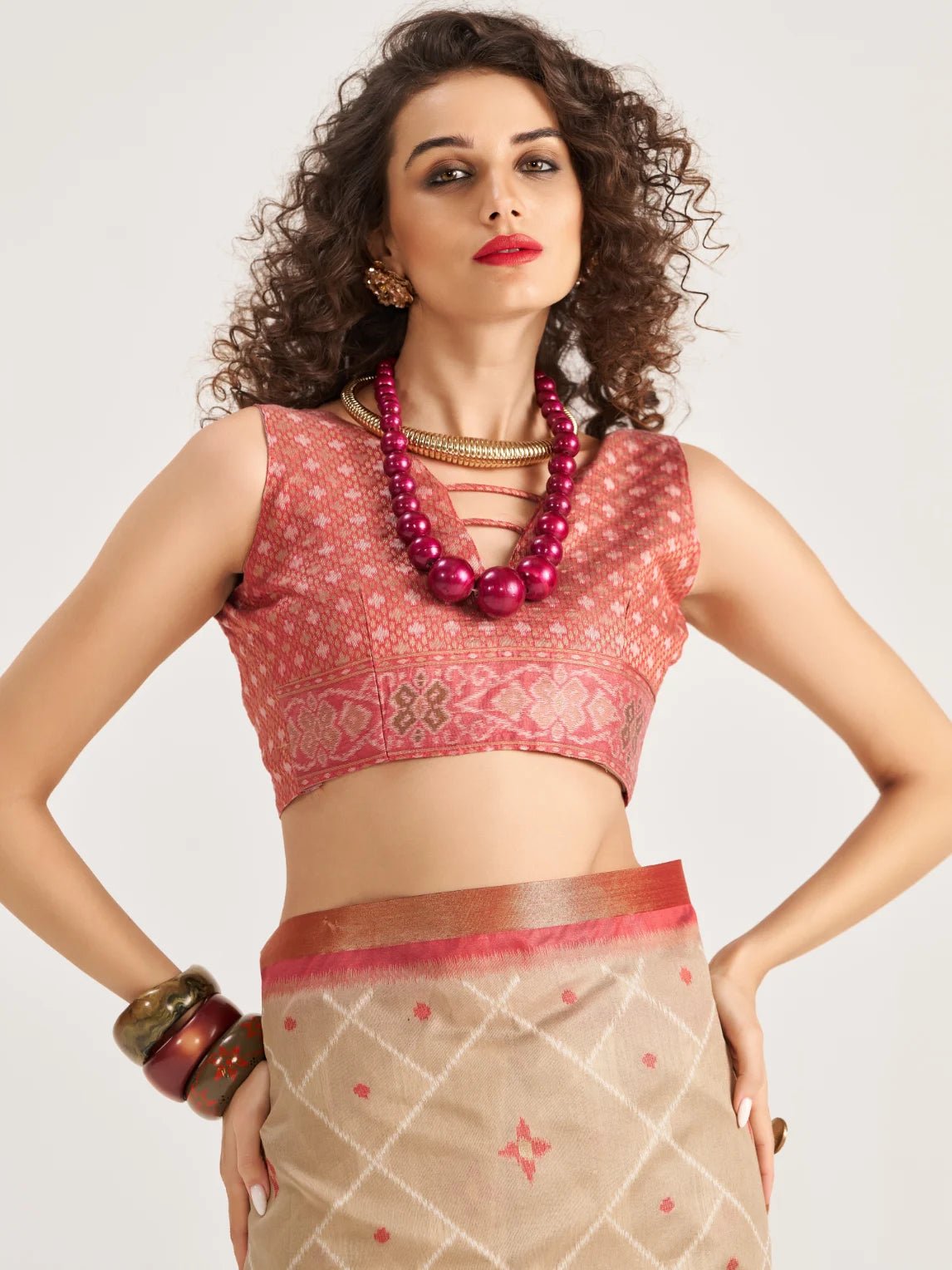 OFF WHITE HANDWOVEN BUTTERFLY ART SILK SAREE