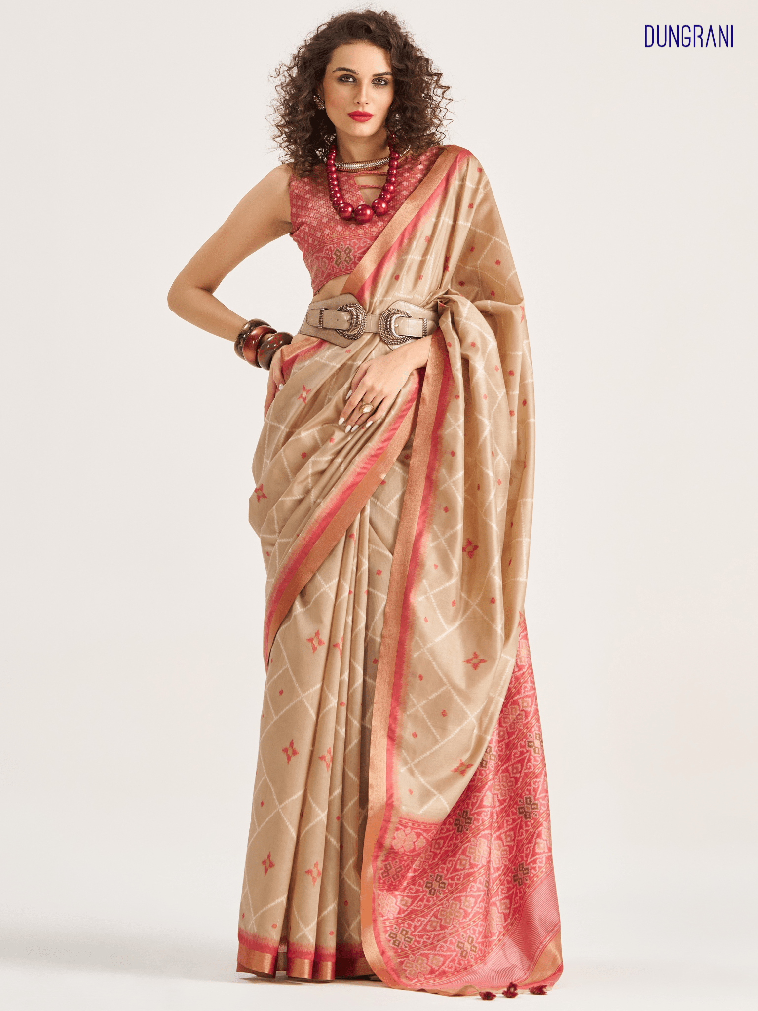 OFF WHITE HANDWOVEN BUTTERFLY ART SILK SAREE