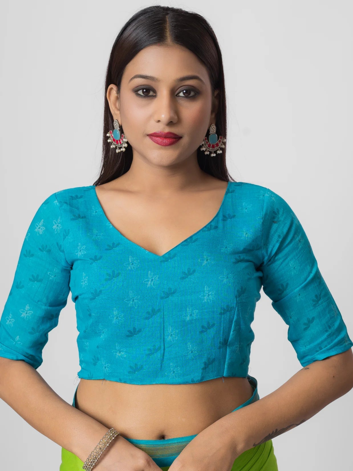 PARROT GREEN MULMUL COTTON LIVA DIGITAL PRINTED SAREE