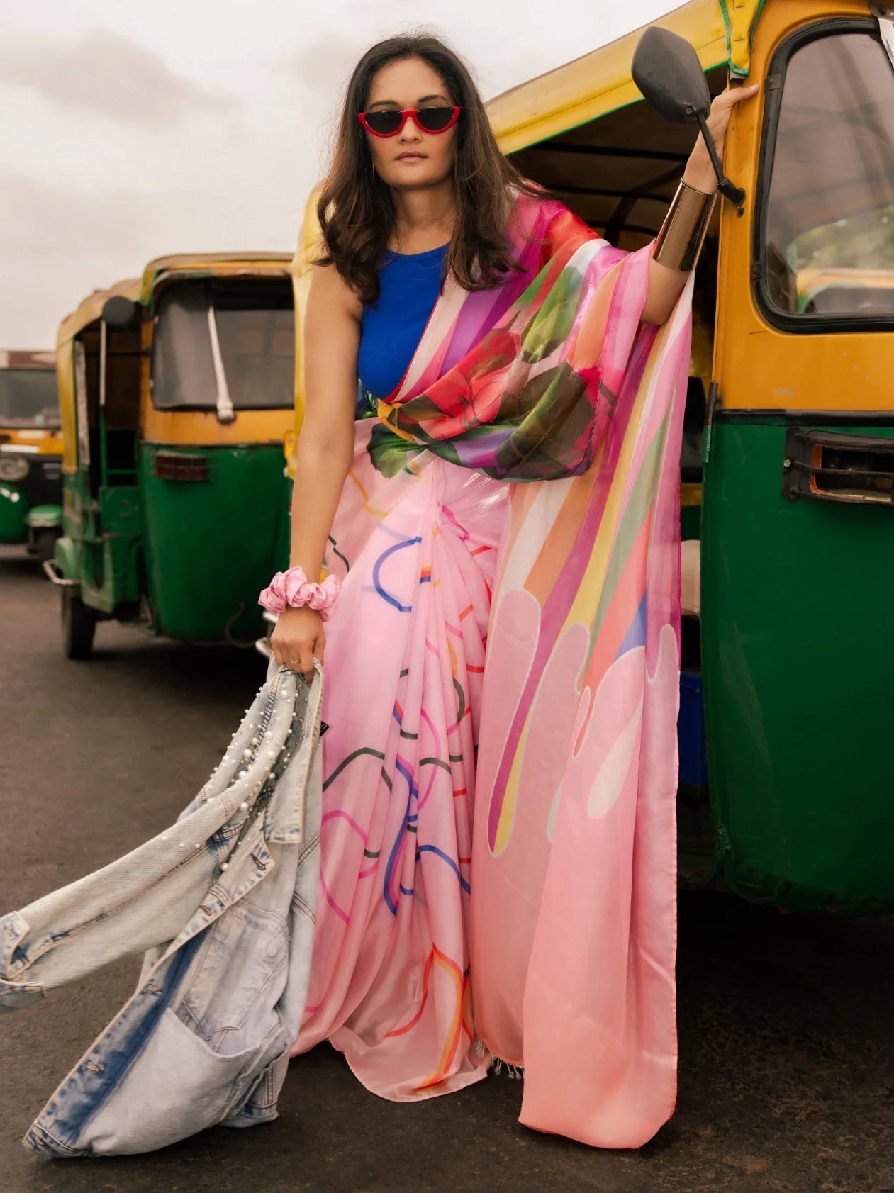 PAYAL SHAH PATEL IN MESSY THREADS TO RAINBOW SAREE