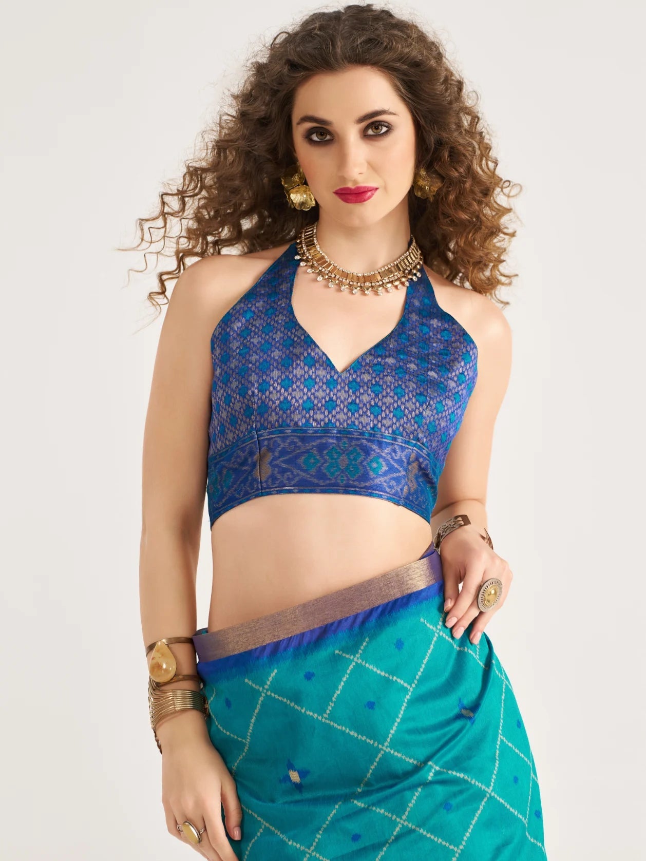 RAMA BLUE HANDWOVEN BUTTERFLY ART SILK SAREE