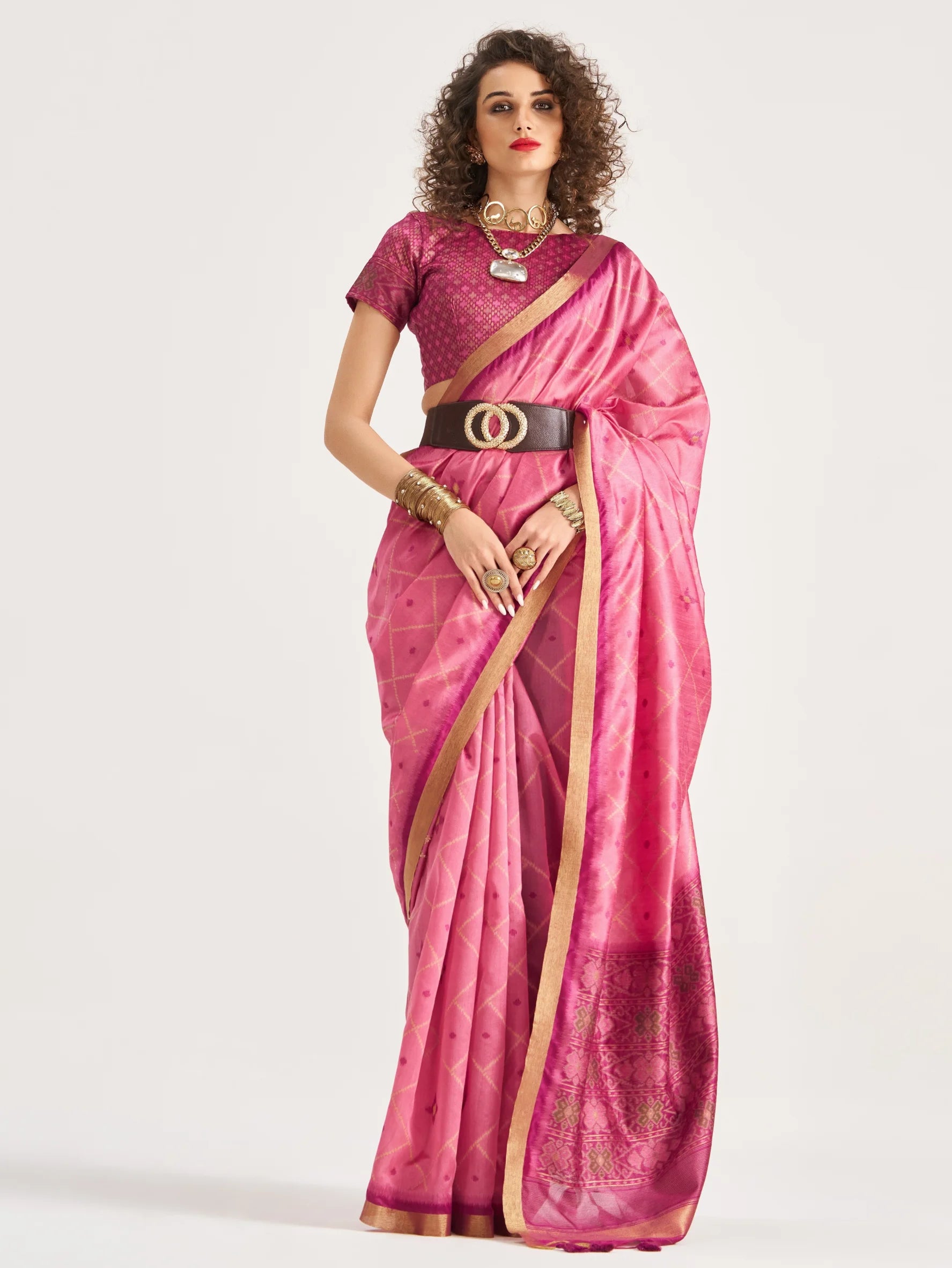 ART SILK BUTTERFLY SAREE WITH BLOUSE