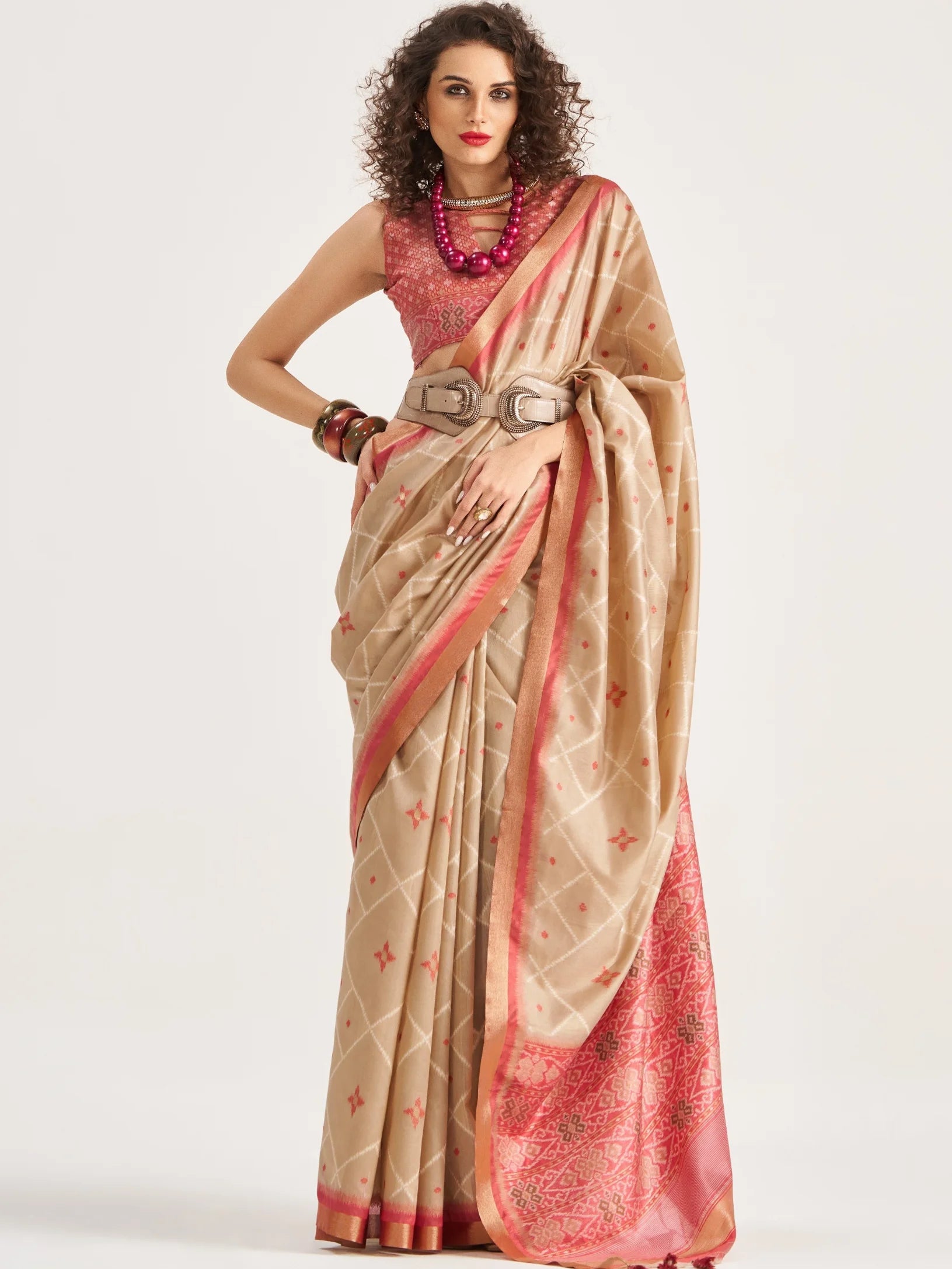 ART SILK BUTTERFLY SAREE WITH BLOUSE